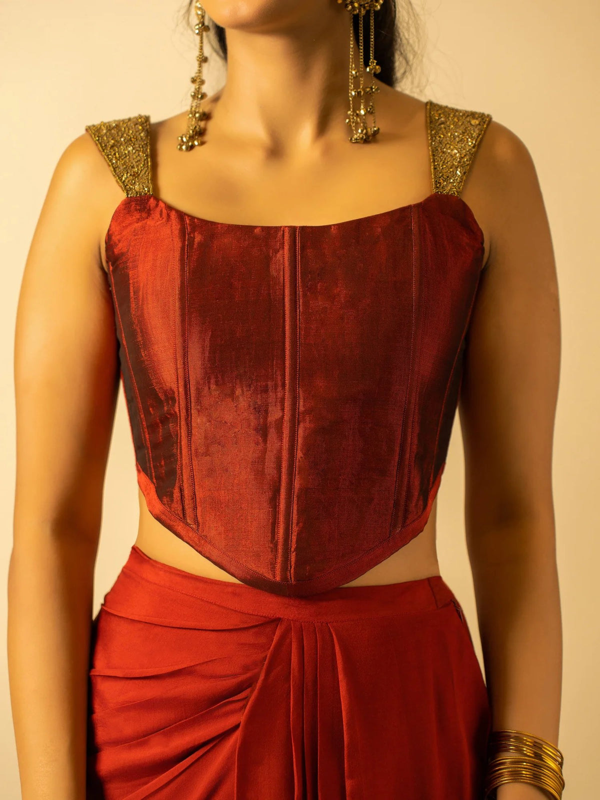 Rubyrose Chanderi Corset Top