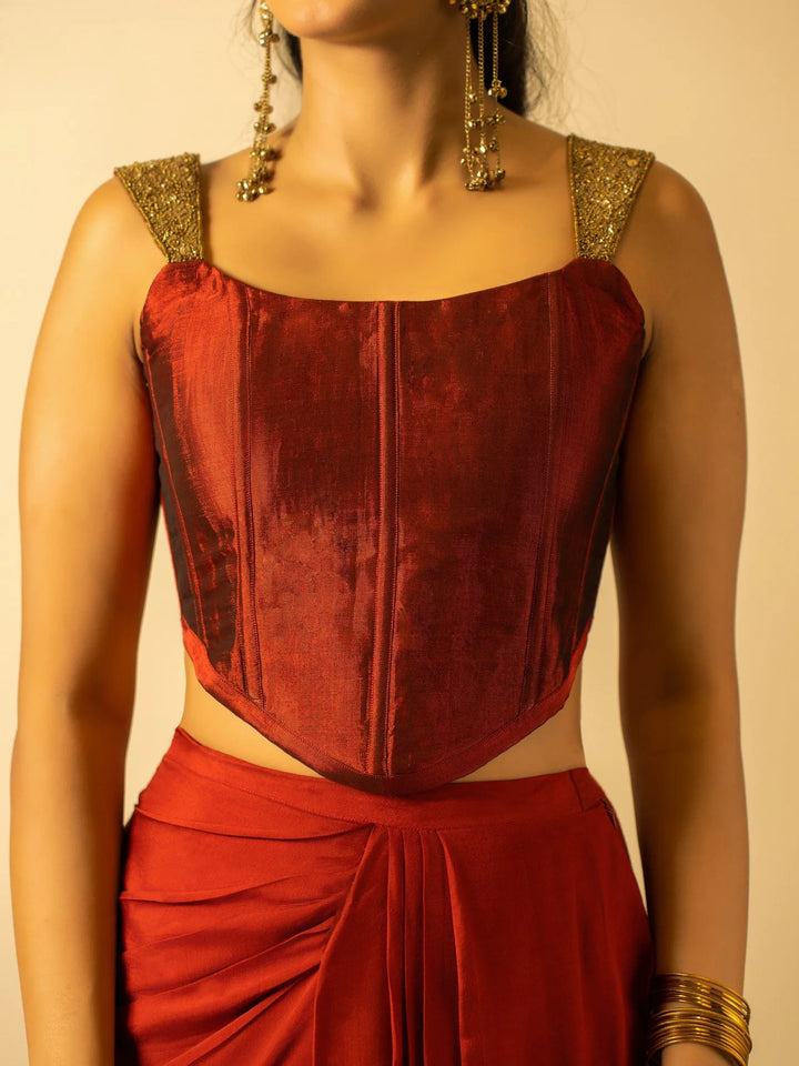 Rubyrose Chanderi Corset Top