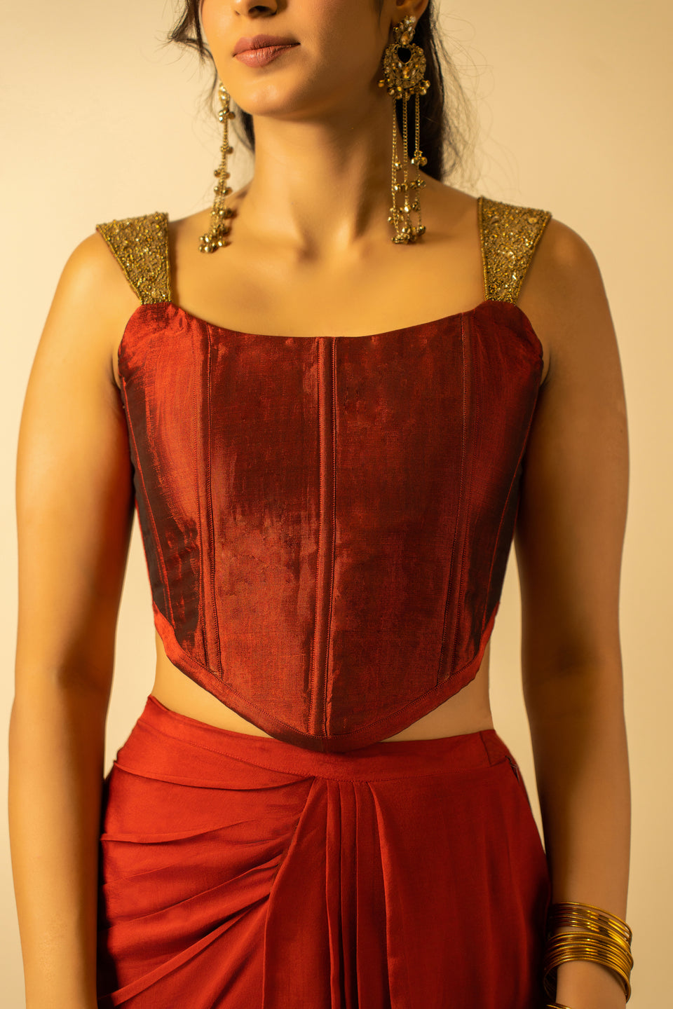 Rubyrose Chanderi Corset Top