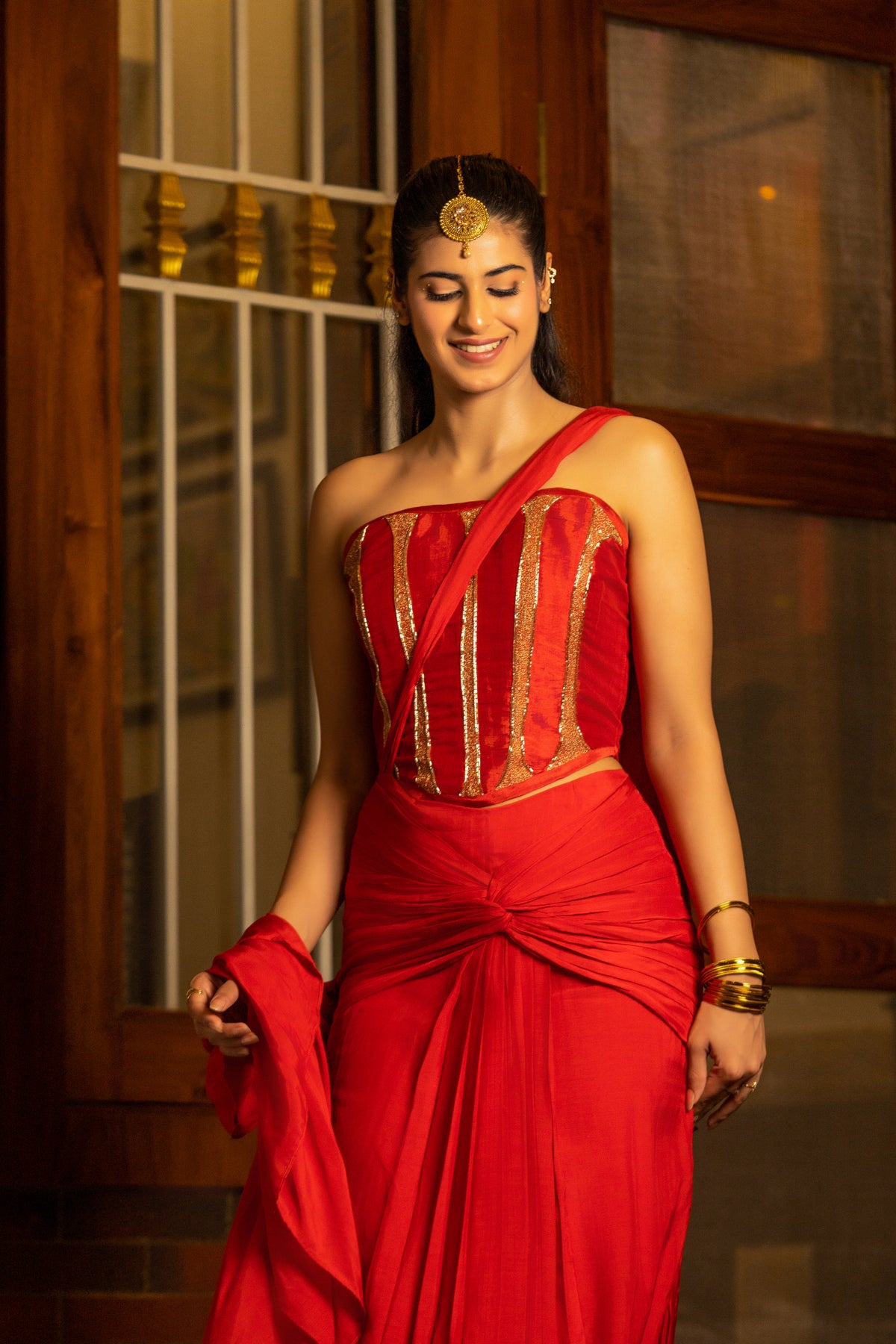 Chérie Chanderi Corset Saree Set