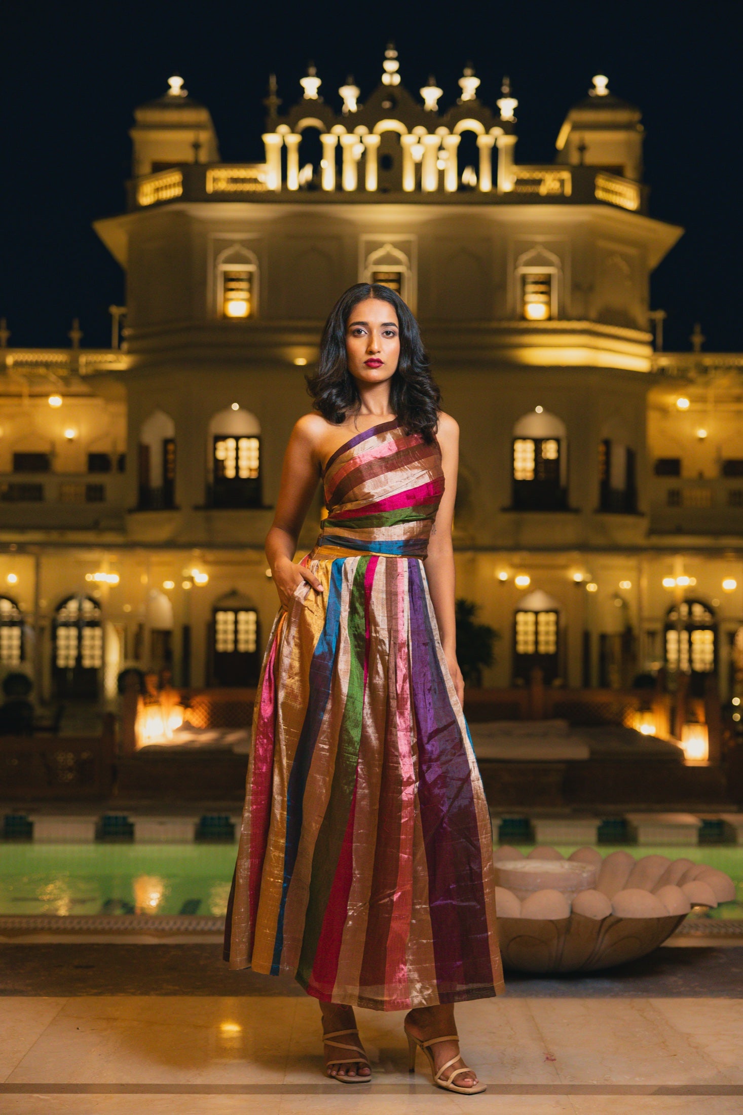 The Chanderi Comet Dress campaign portrait