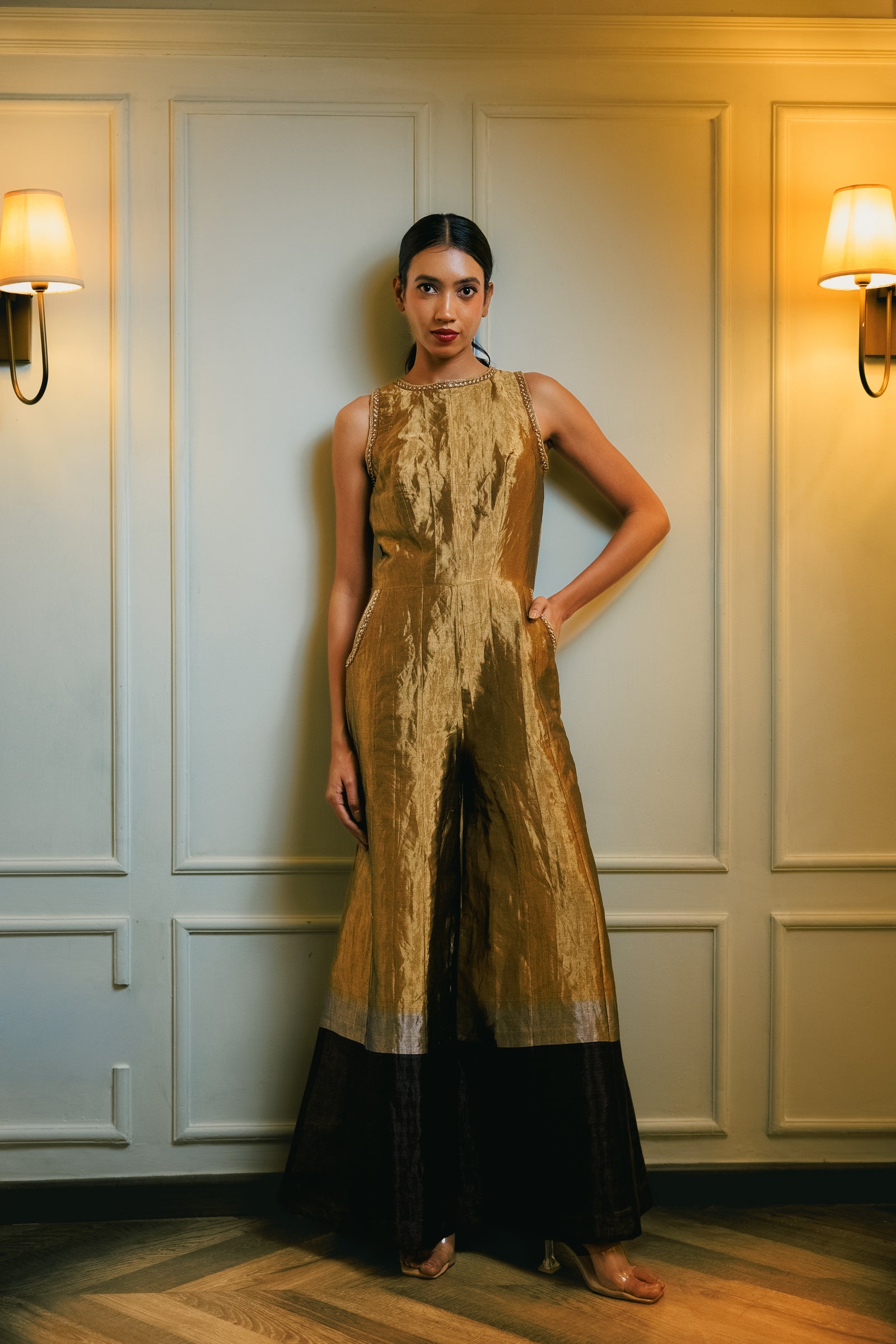 Gold Silk Jumpsuit