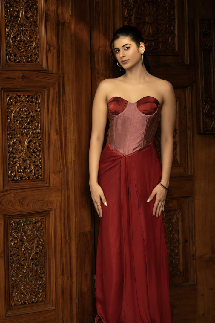 Bonbon Chanderi Corset Set | View 01