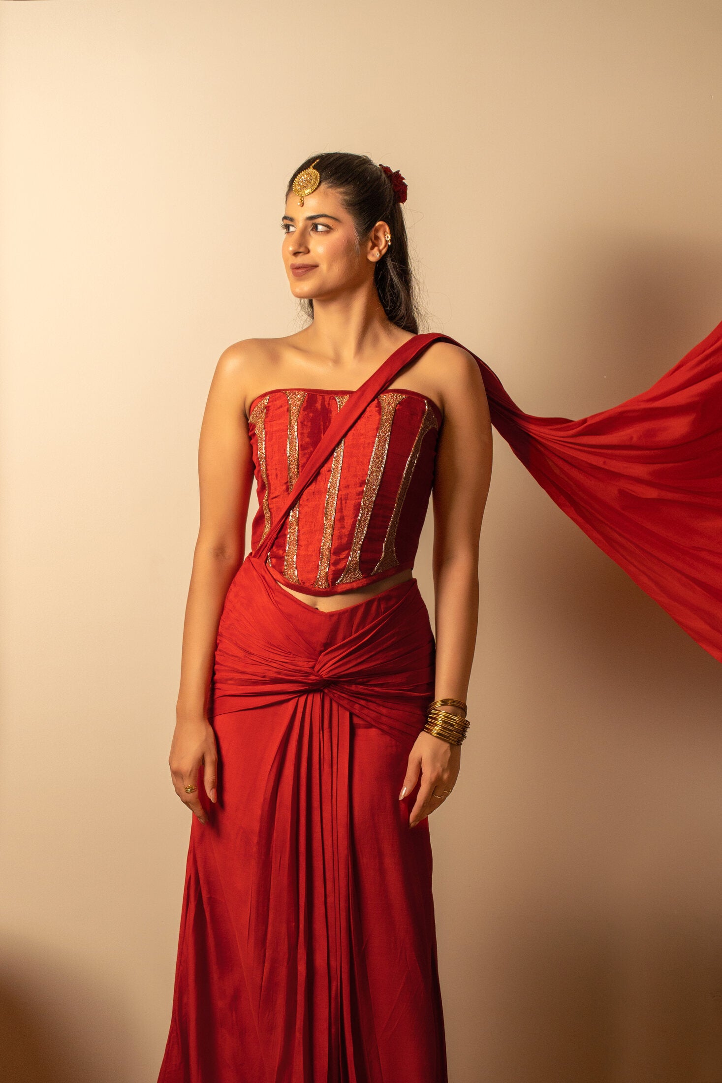 Chérie Chanderi Corset Saree Set