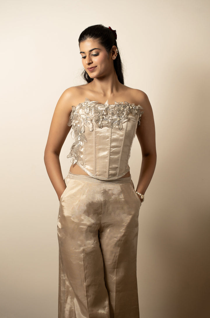Clair de Lune Chanderi Corset Set | View 01