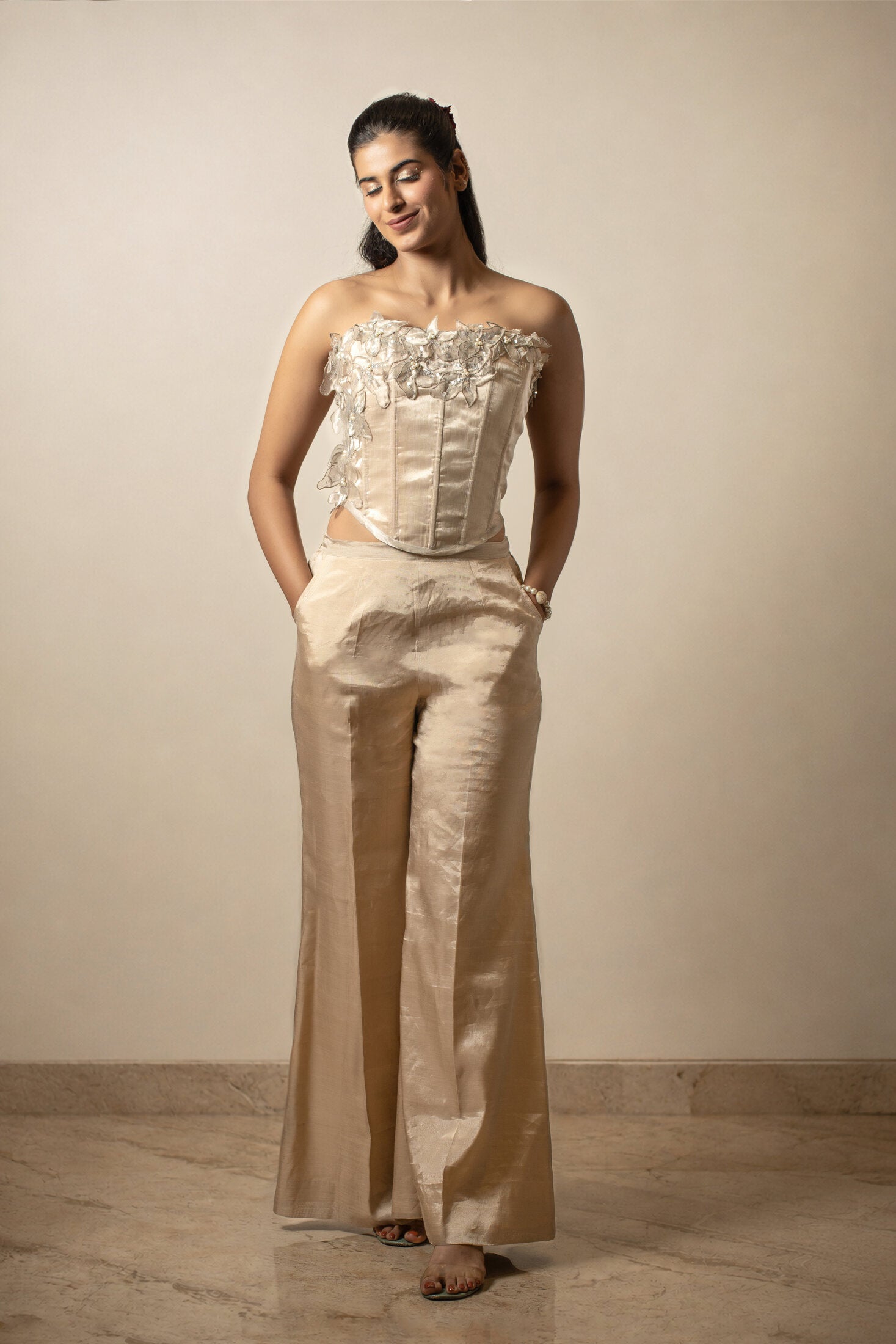 Clair de Lune Chanderi Corset Set | View 02
