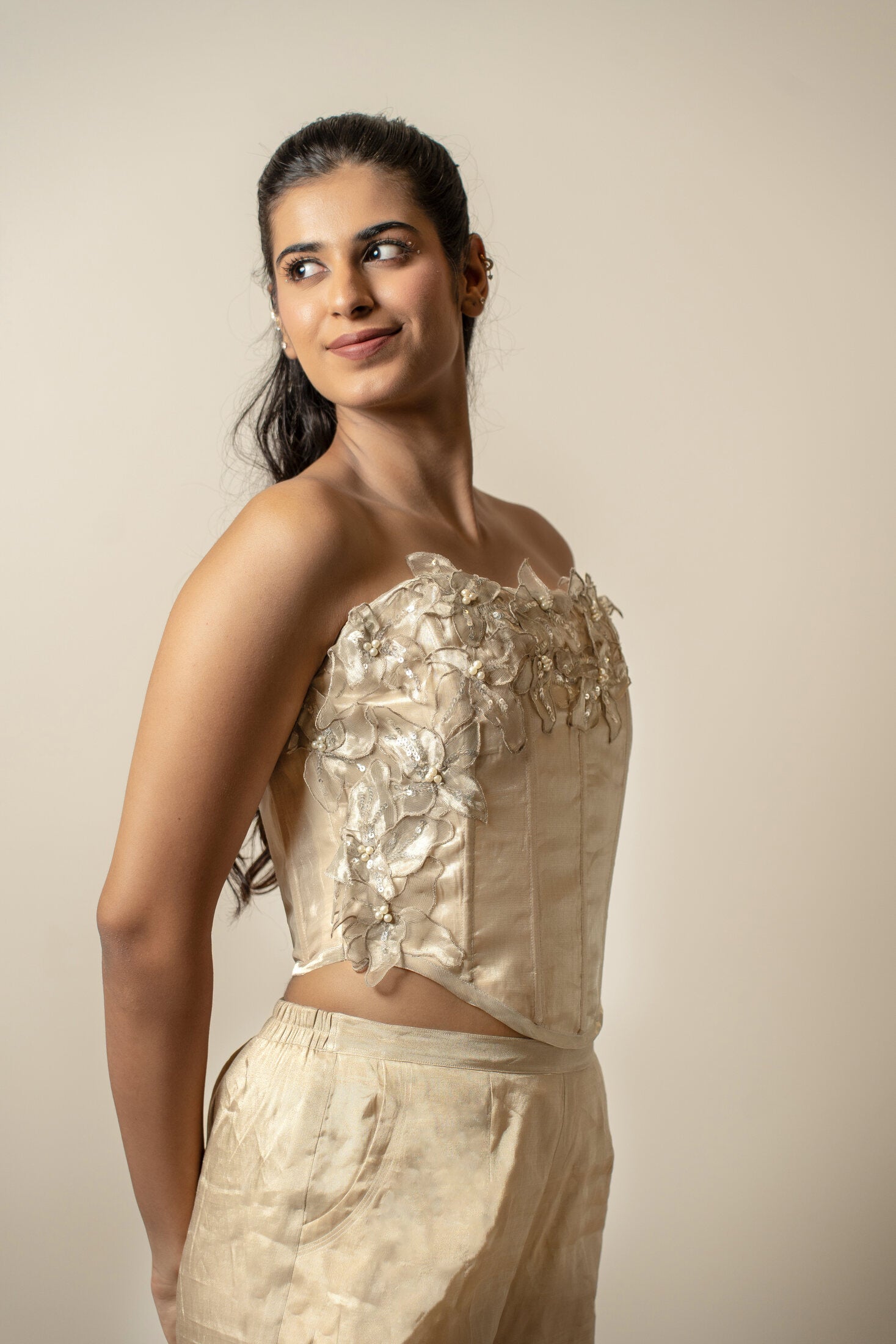 Clair de Lune Chanderi Corset Set | View 04