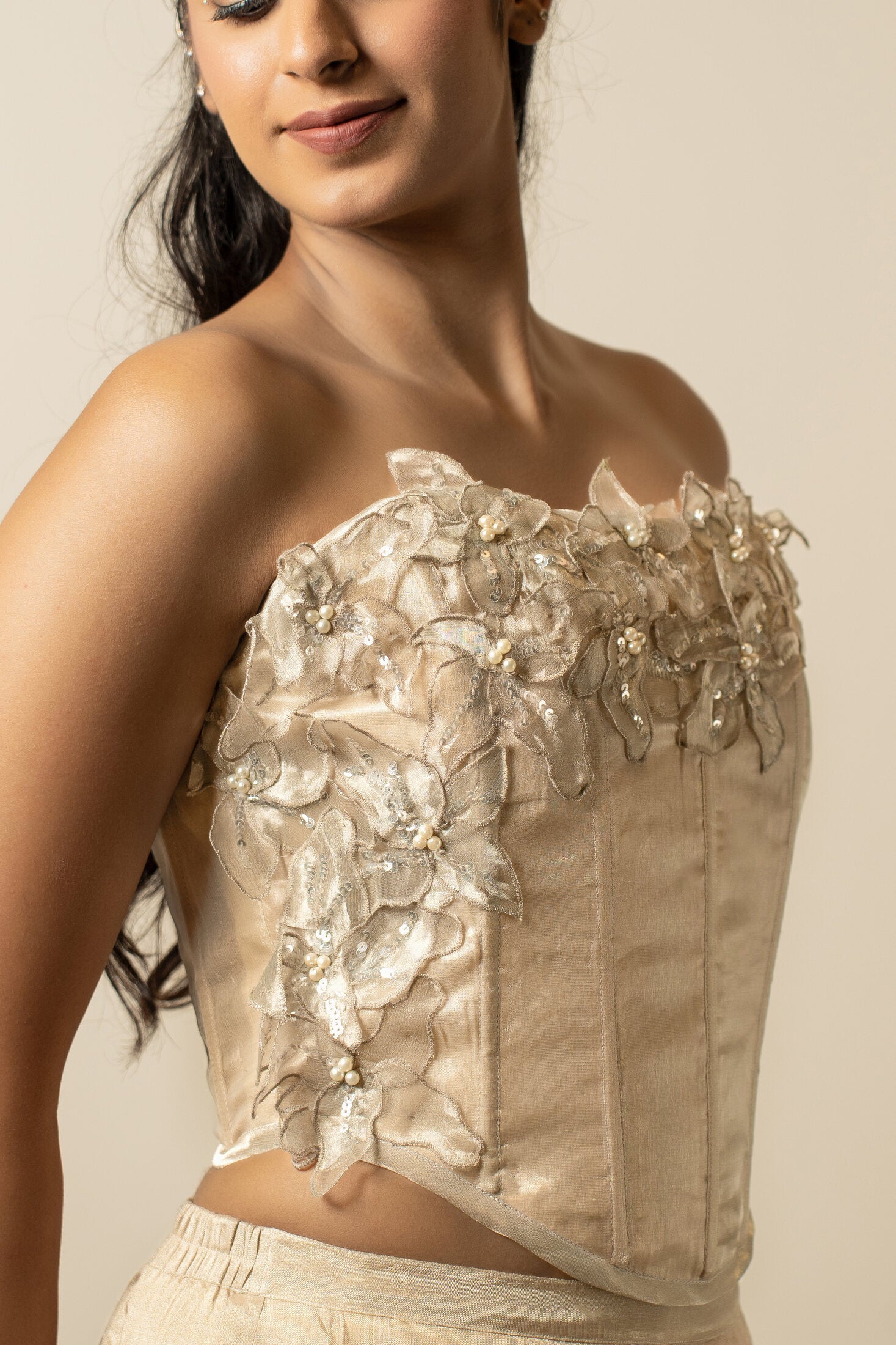 Clair de Lune Chanderi Corset Set | View 08