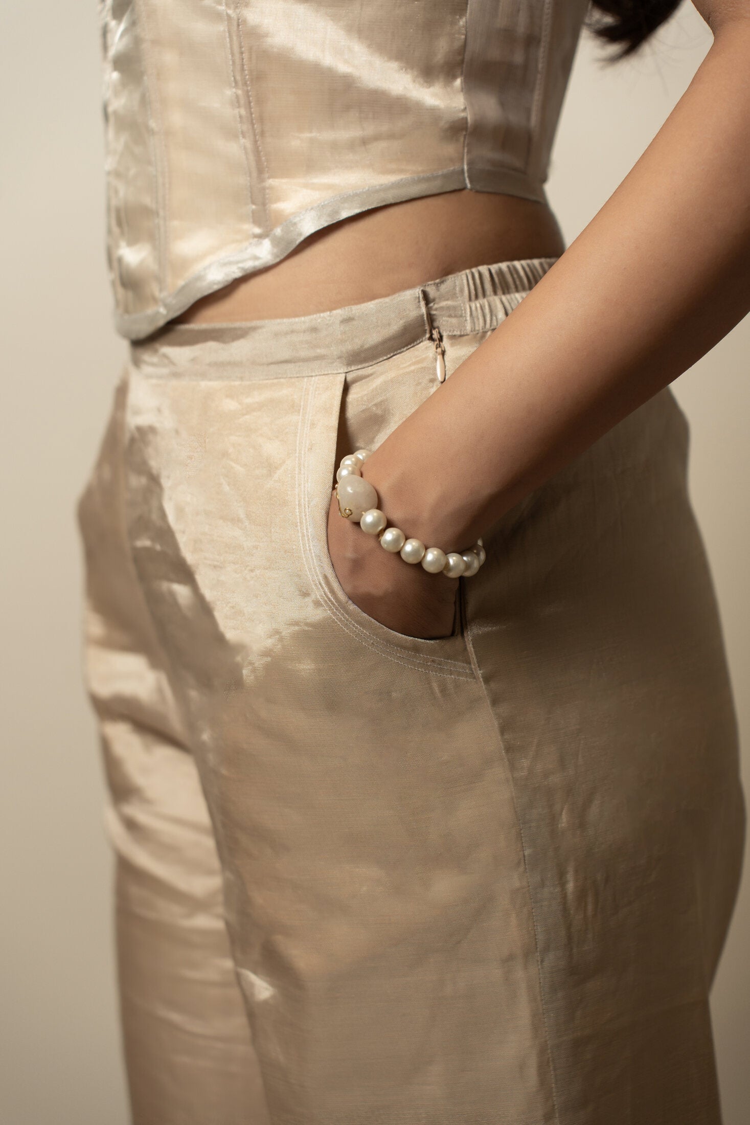 Clair de Lune Chanderi Palazzo Pants | View 02
