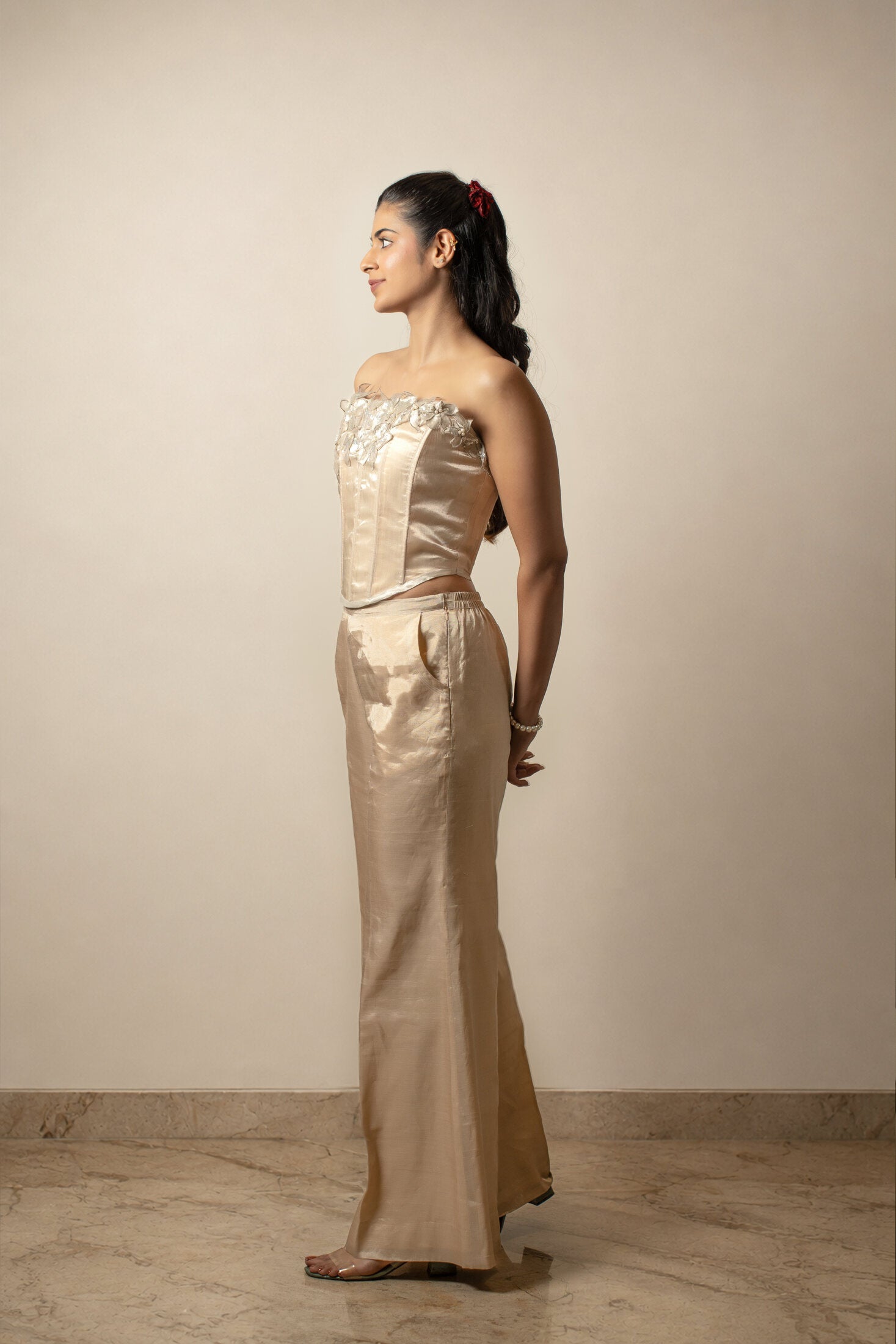 Clair de Lune Chanderi Palazzo Pants | View 04