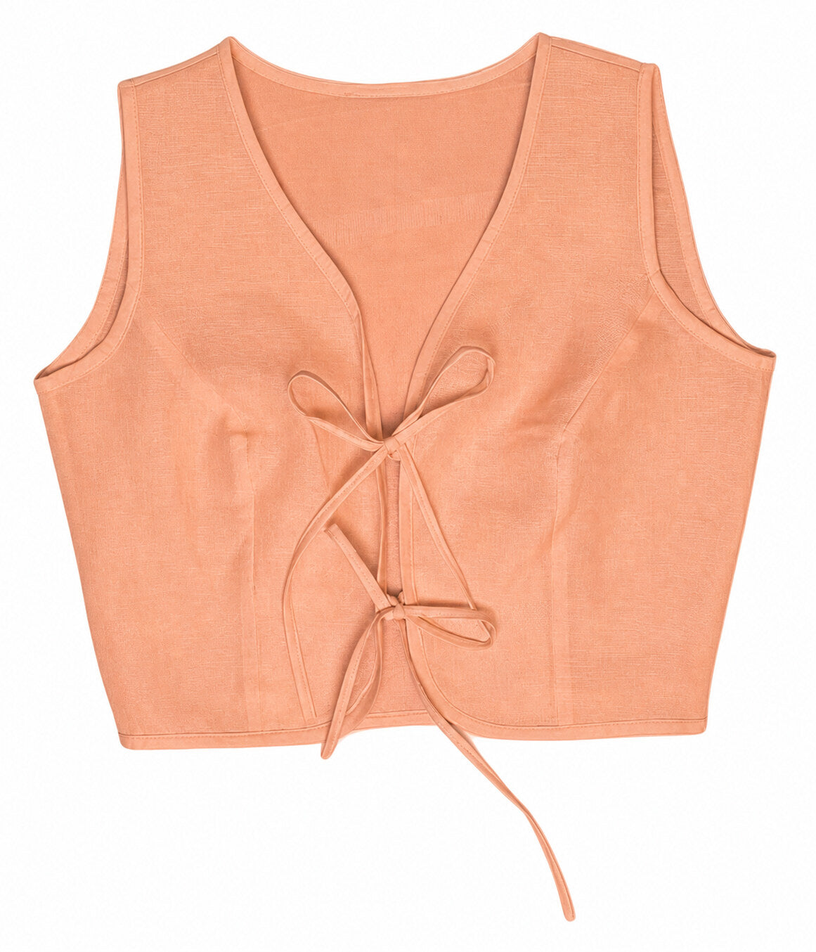 Front Tie-up Top - Apricot