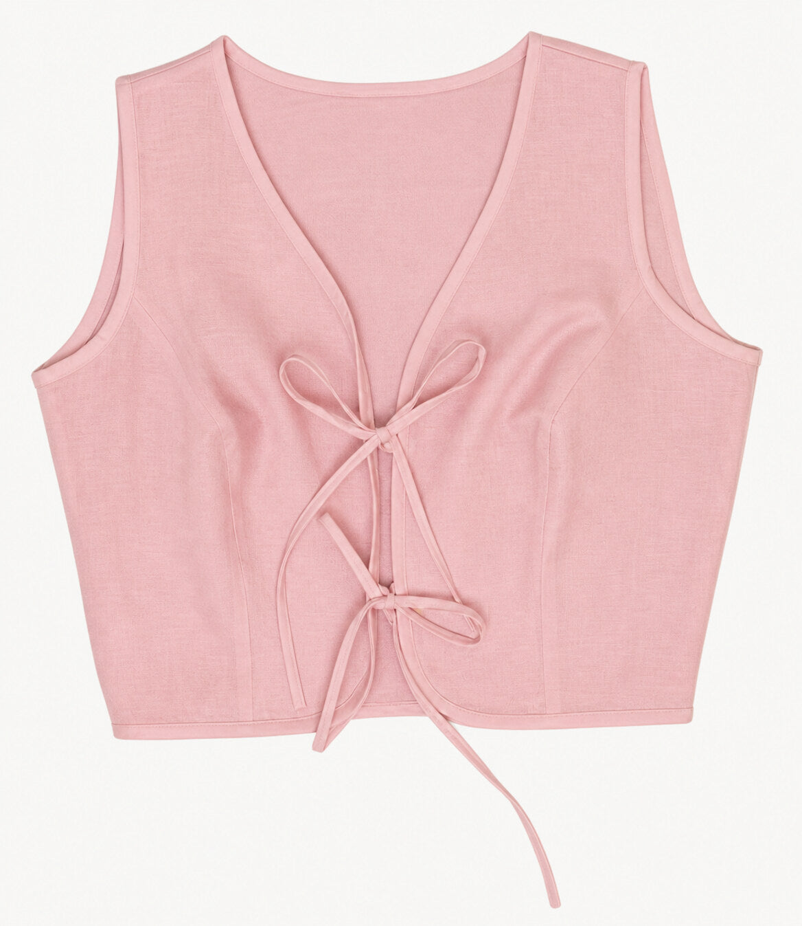 Front Tie-up Top - Blush Pink