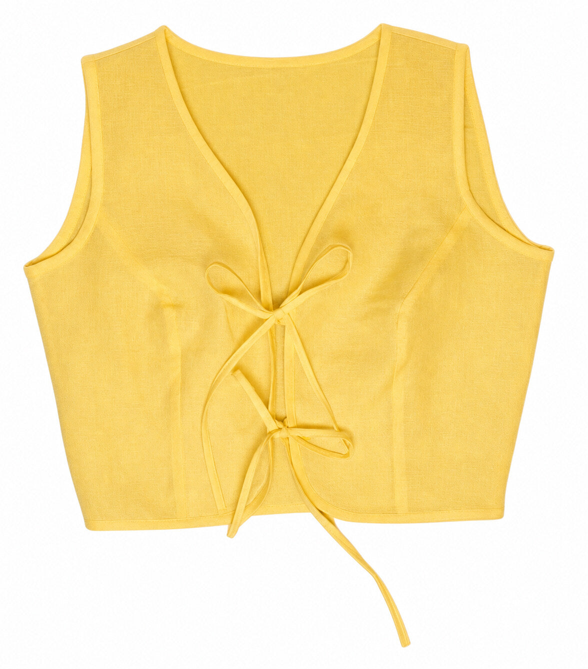 Front Tie-up Top - Butter Yellow