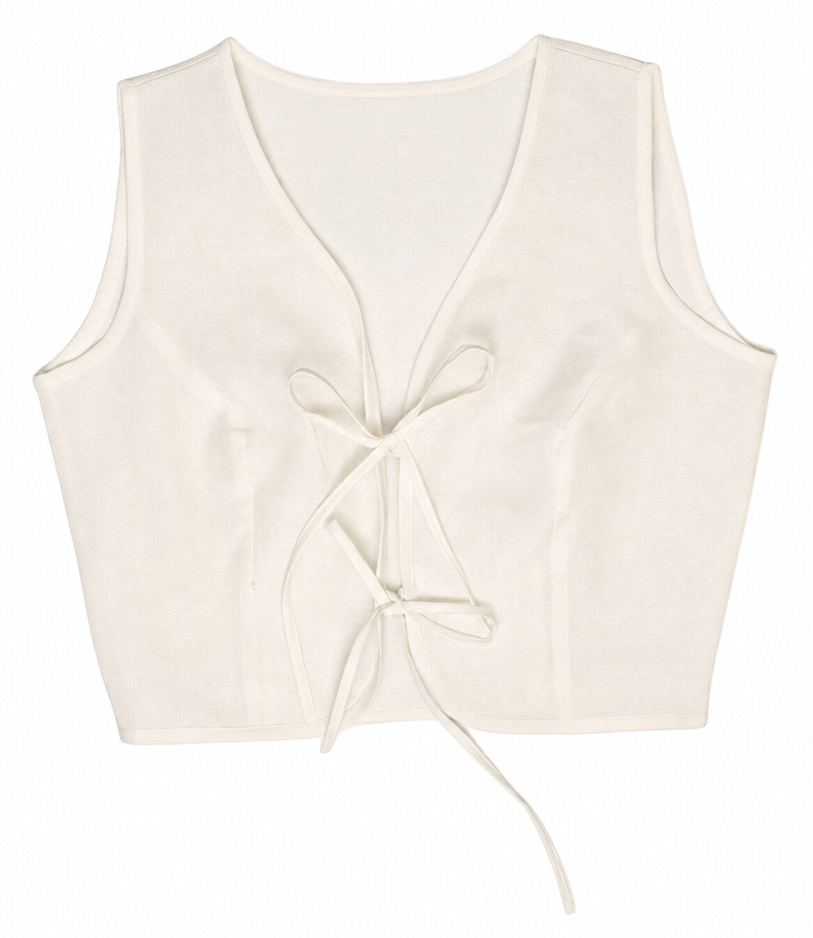 Front Tie-up Top - Ivory White