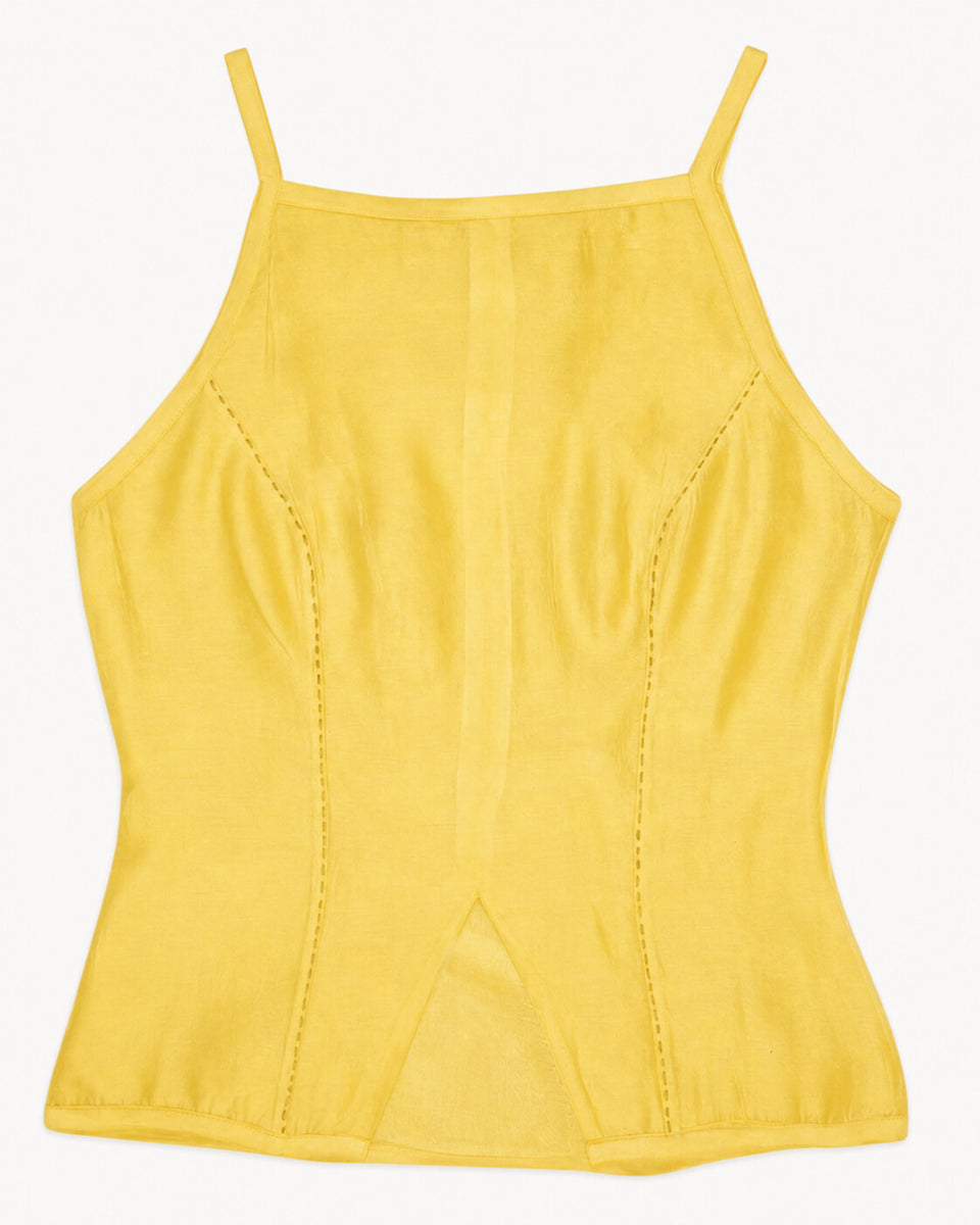 Spaghetti Straight Top - Butter Yellow