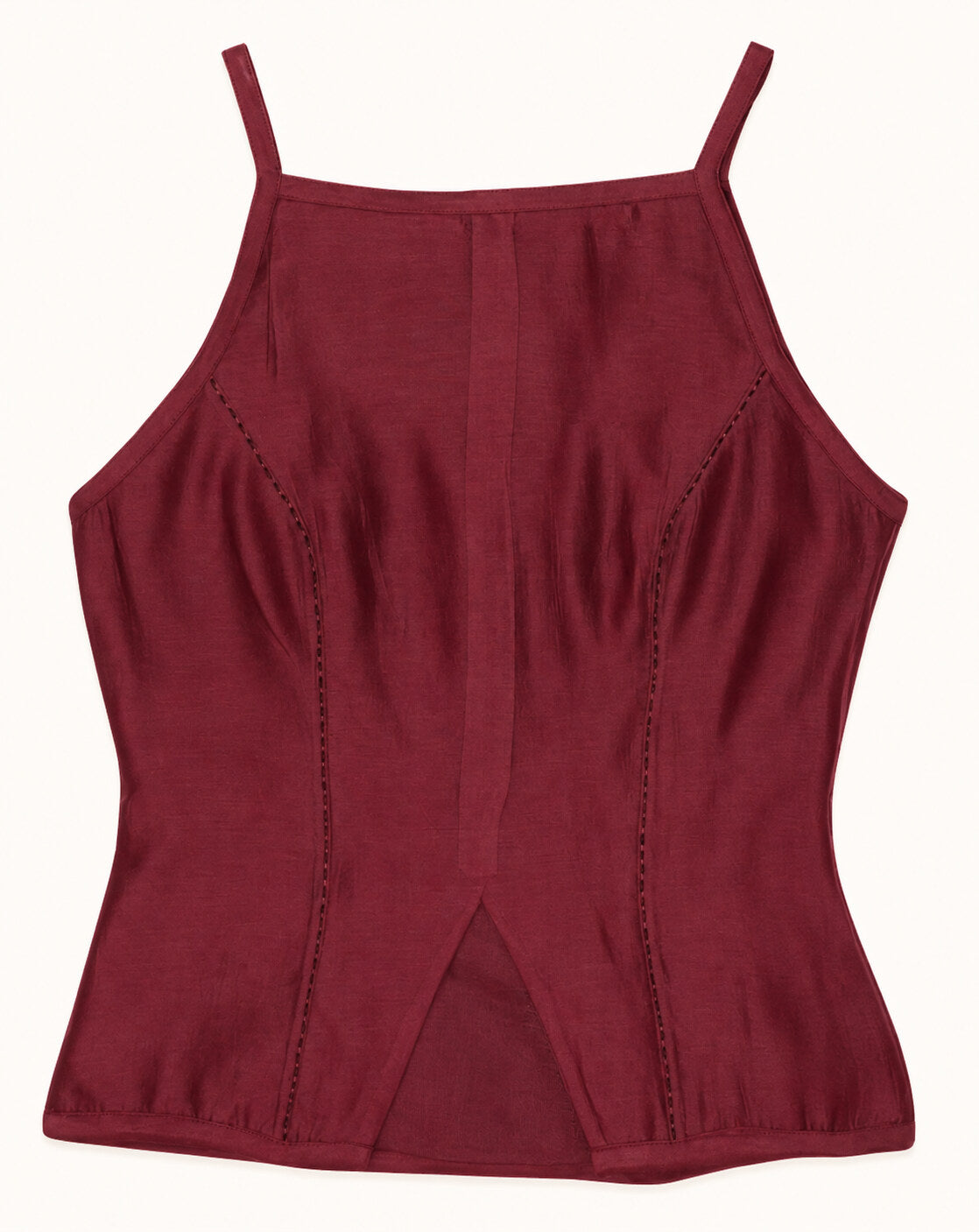 Spaghetti Straight Top - Maroon