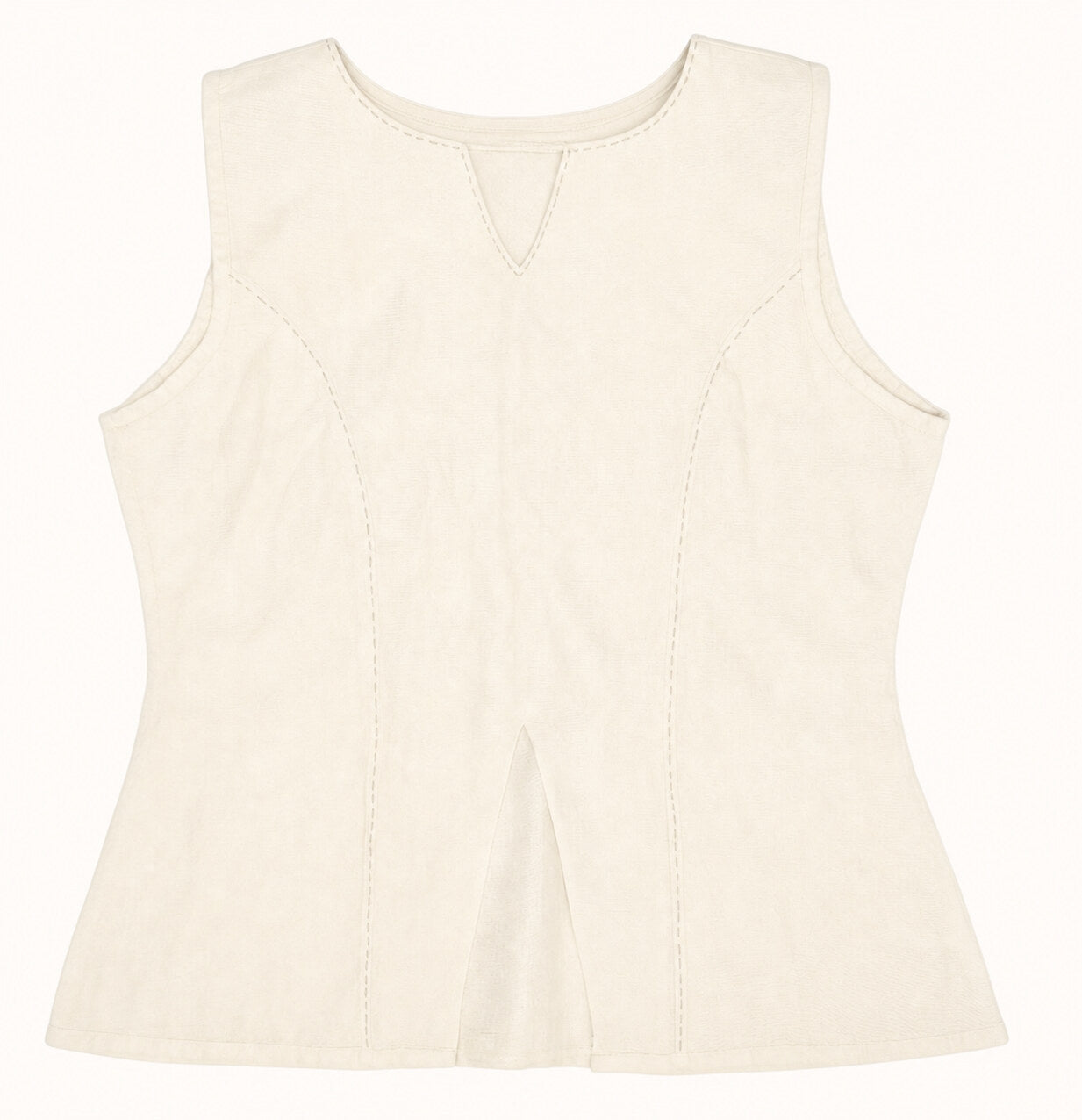 Straight Sleeveless Top - Ivory White