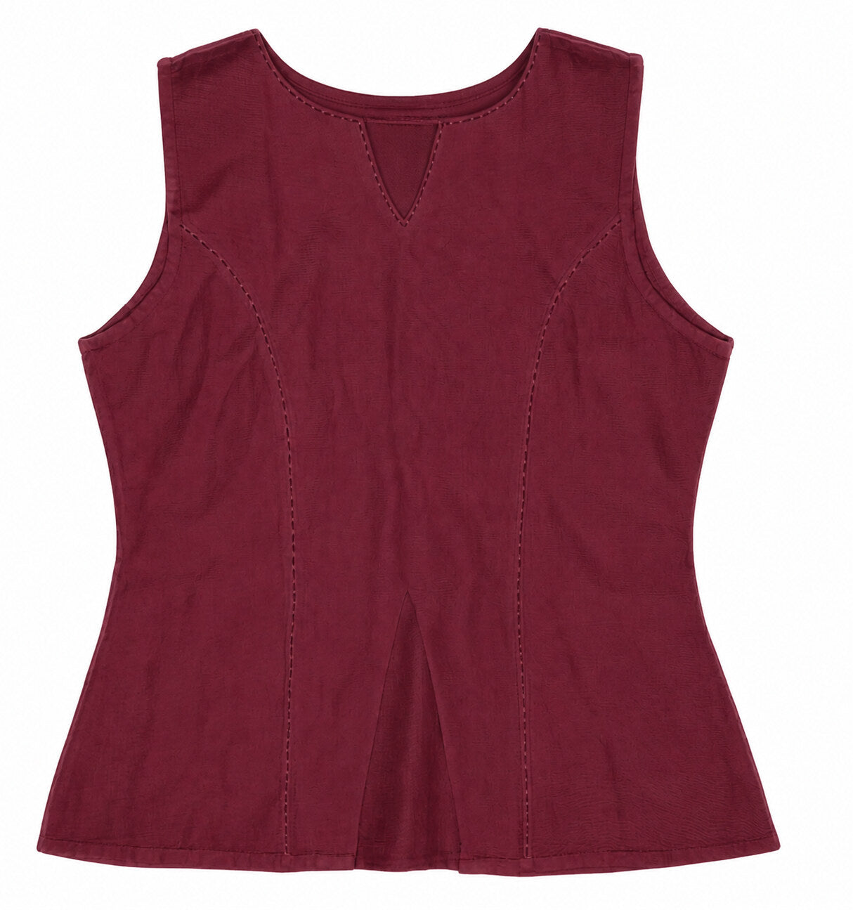 Straight Sleeveless Top - Maroon