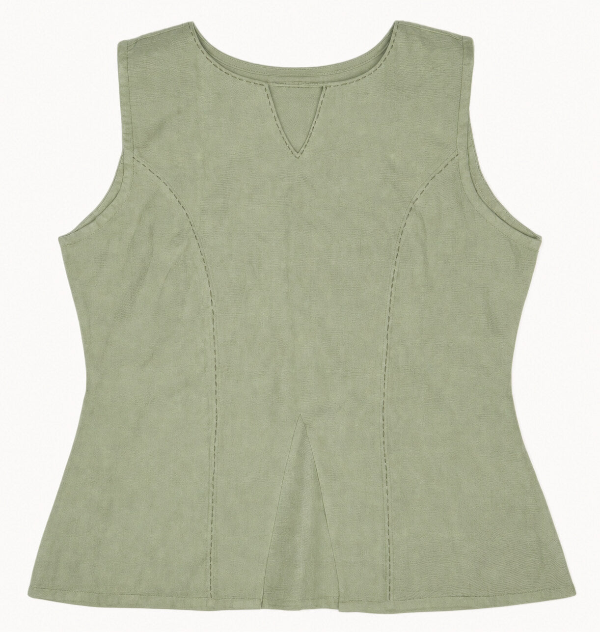 Straight Sleeveless Top - Sage Green