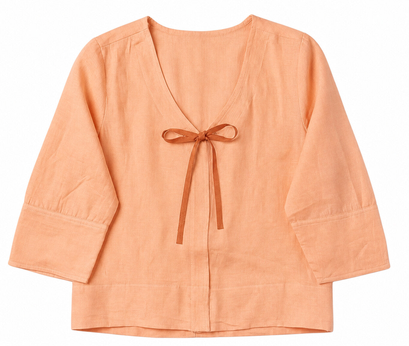 Three-quarter Sleeve Top - Apricot