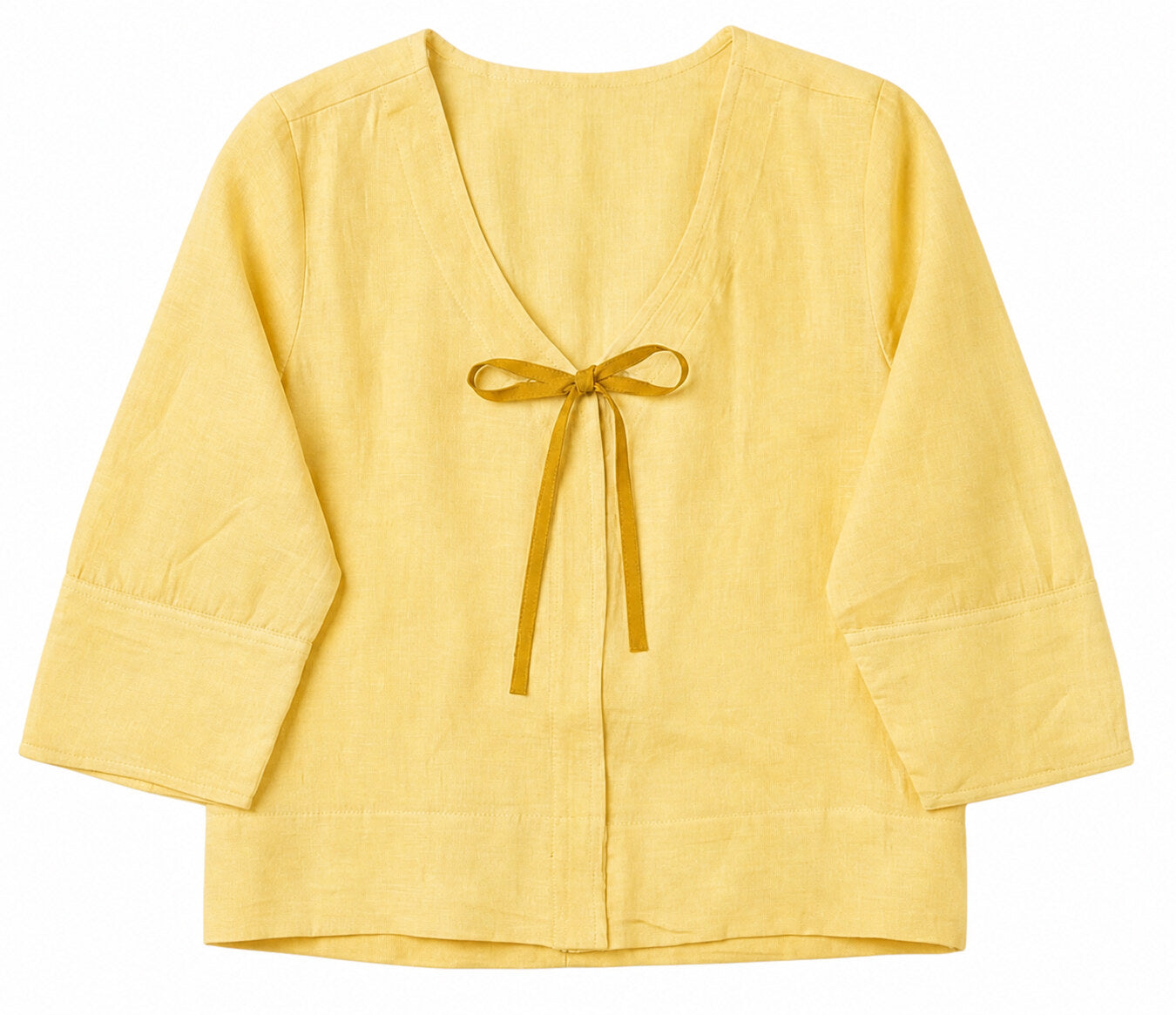 Three-quarter Sleeve Top - Butter Yellow