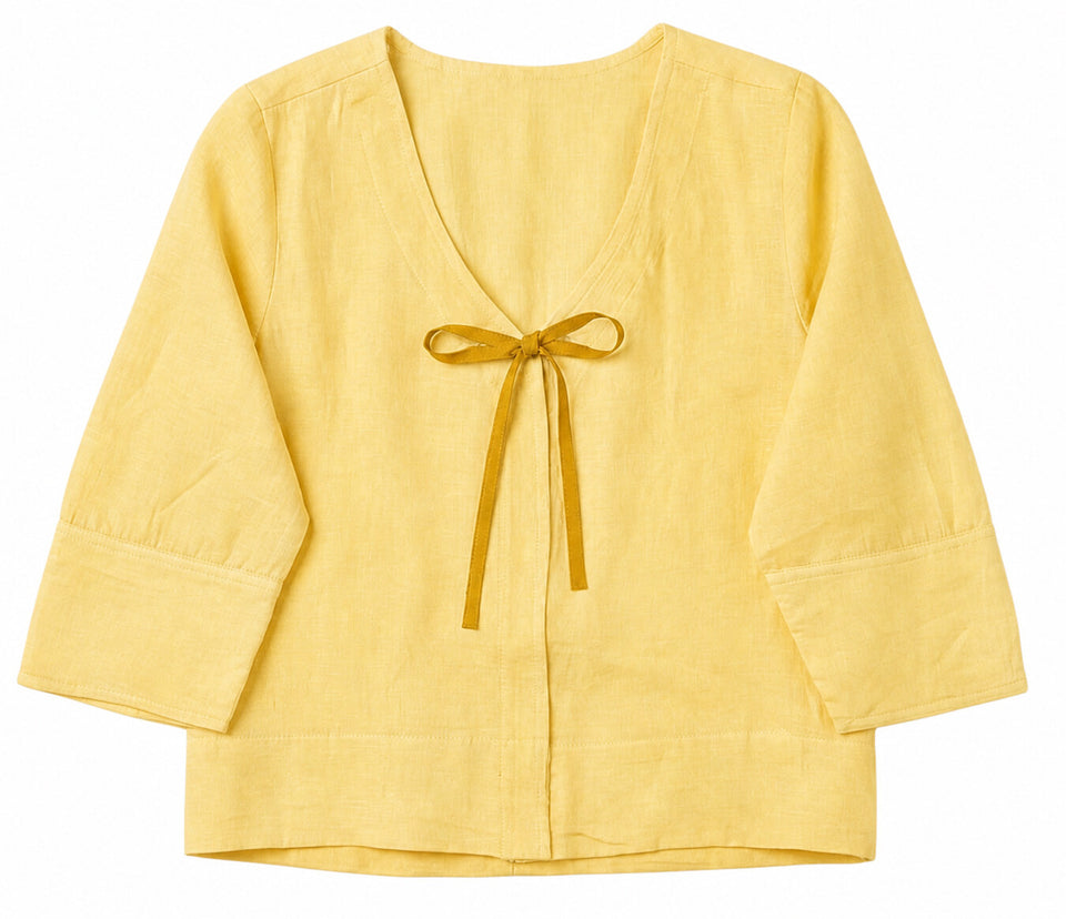 Three-quarter Sleeve Top - Butter Yellow