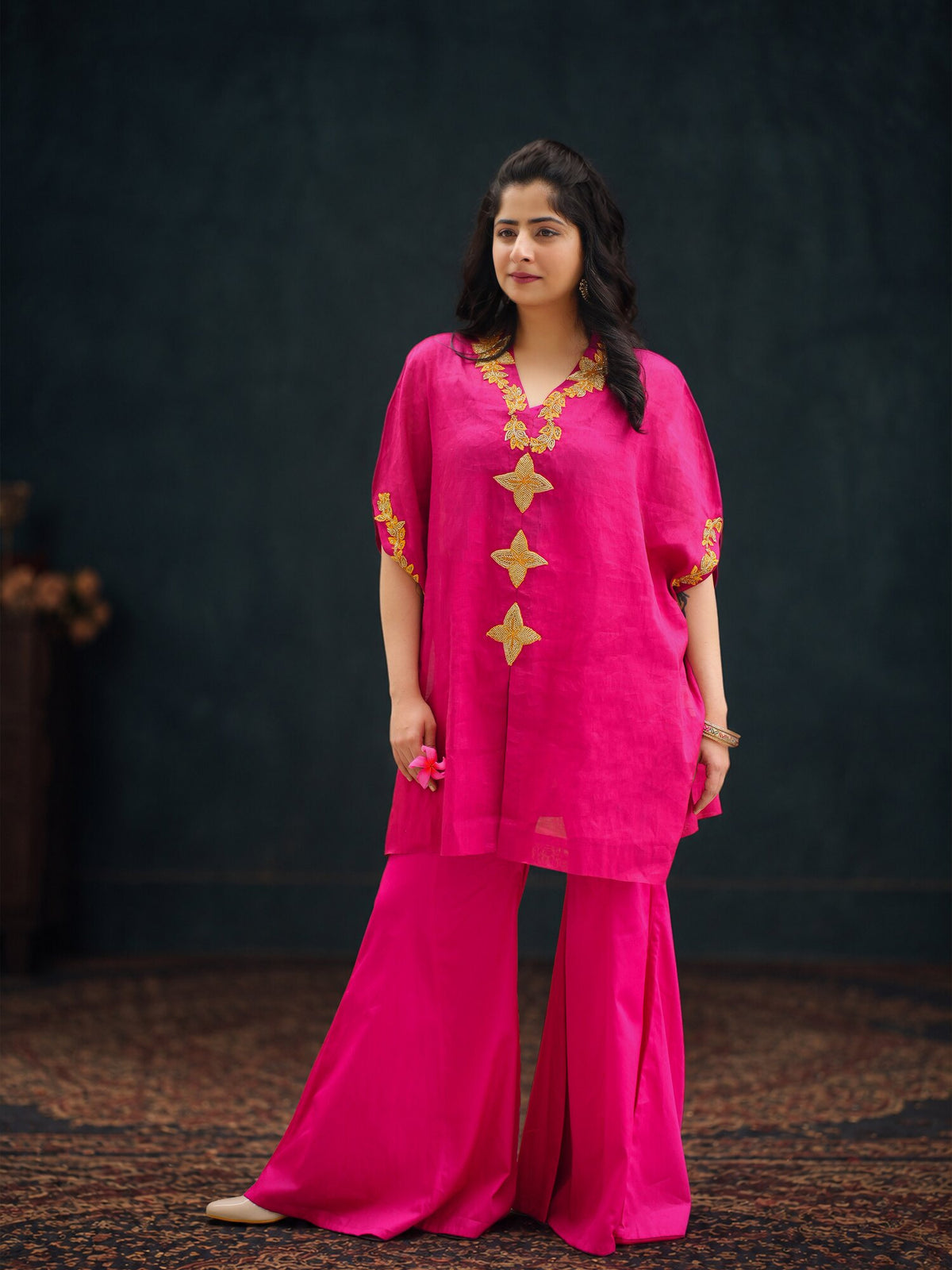 Fuchsia Kaftan Kurta Set