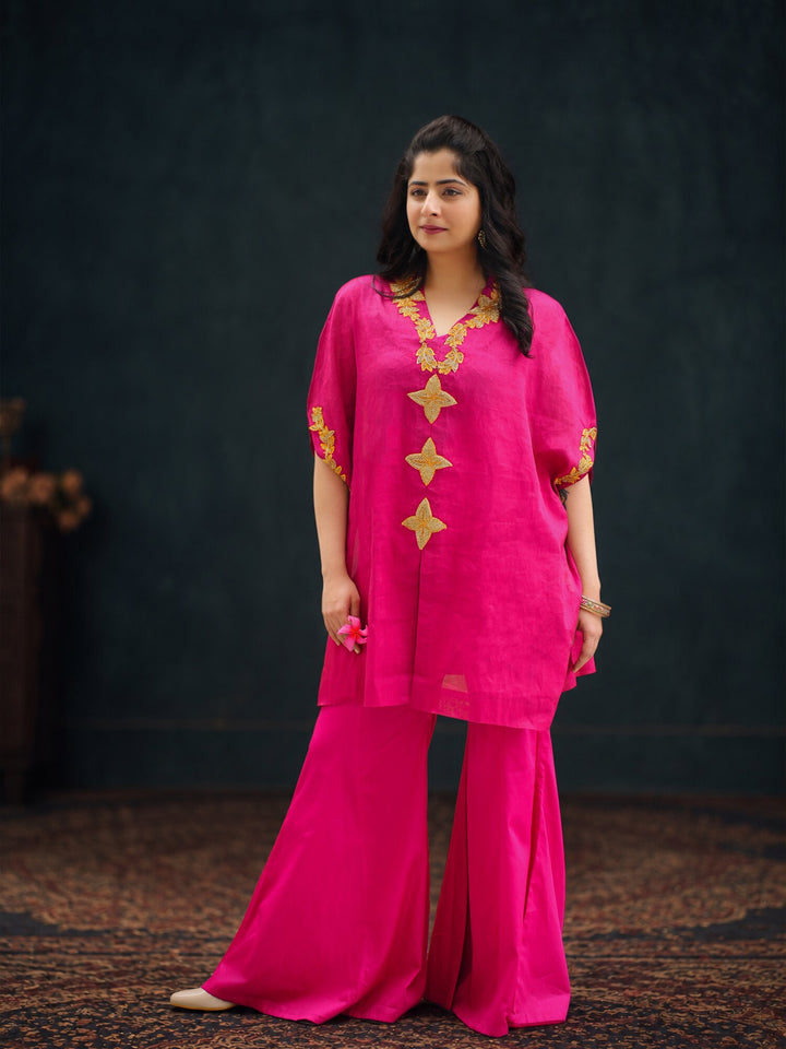 Fuchsia Kaftan Kurta Set — Dhoop Chaaun, view 1