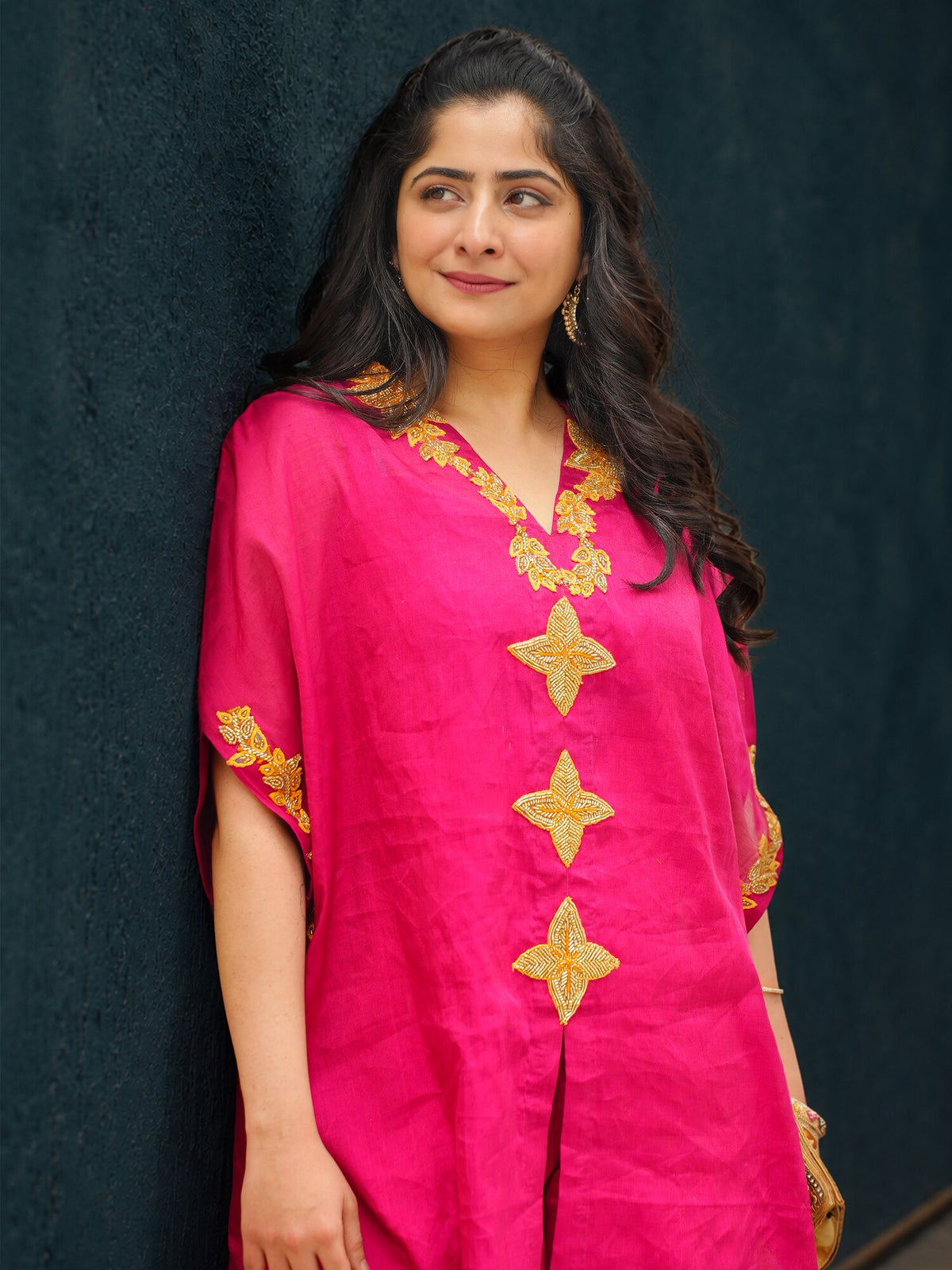 Fuchsia Kaftan Kurta Set — Dhoop Chaaun, view 2
