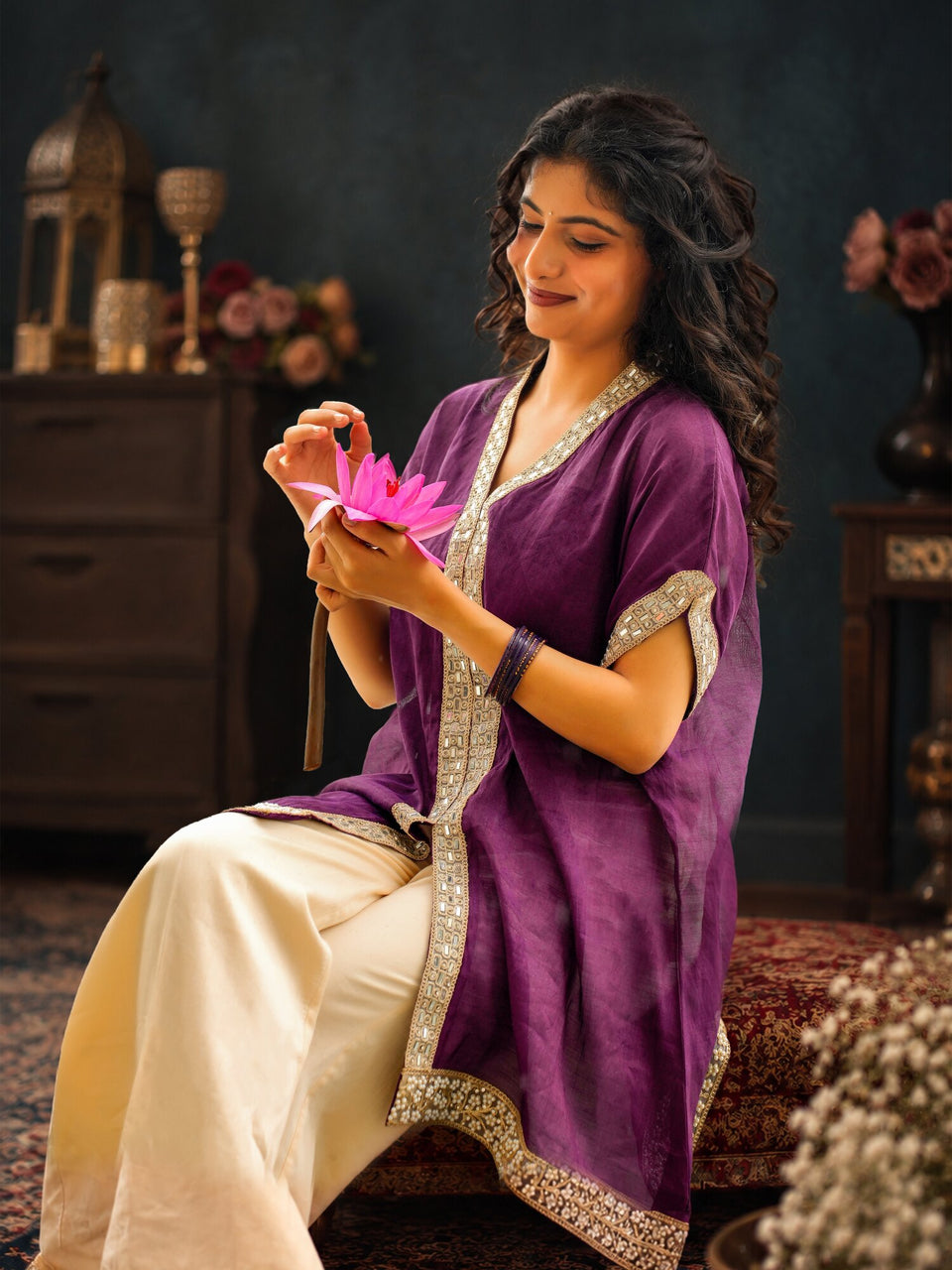Kachnar Kaftan Kurta Set — Dhoop Chaaun, view 1