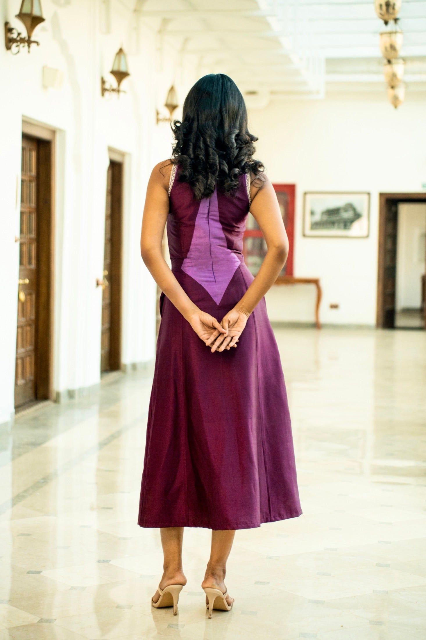 Mulberry Merlot Midi Dress view 3