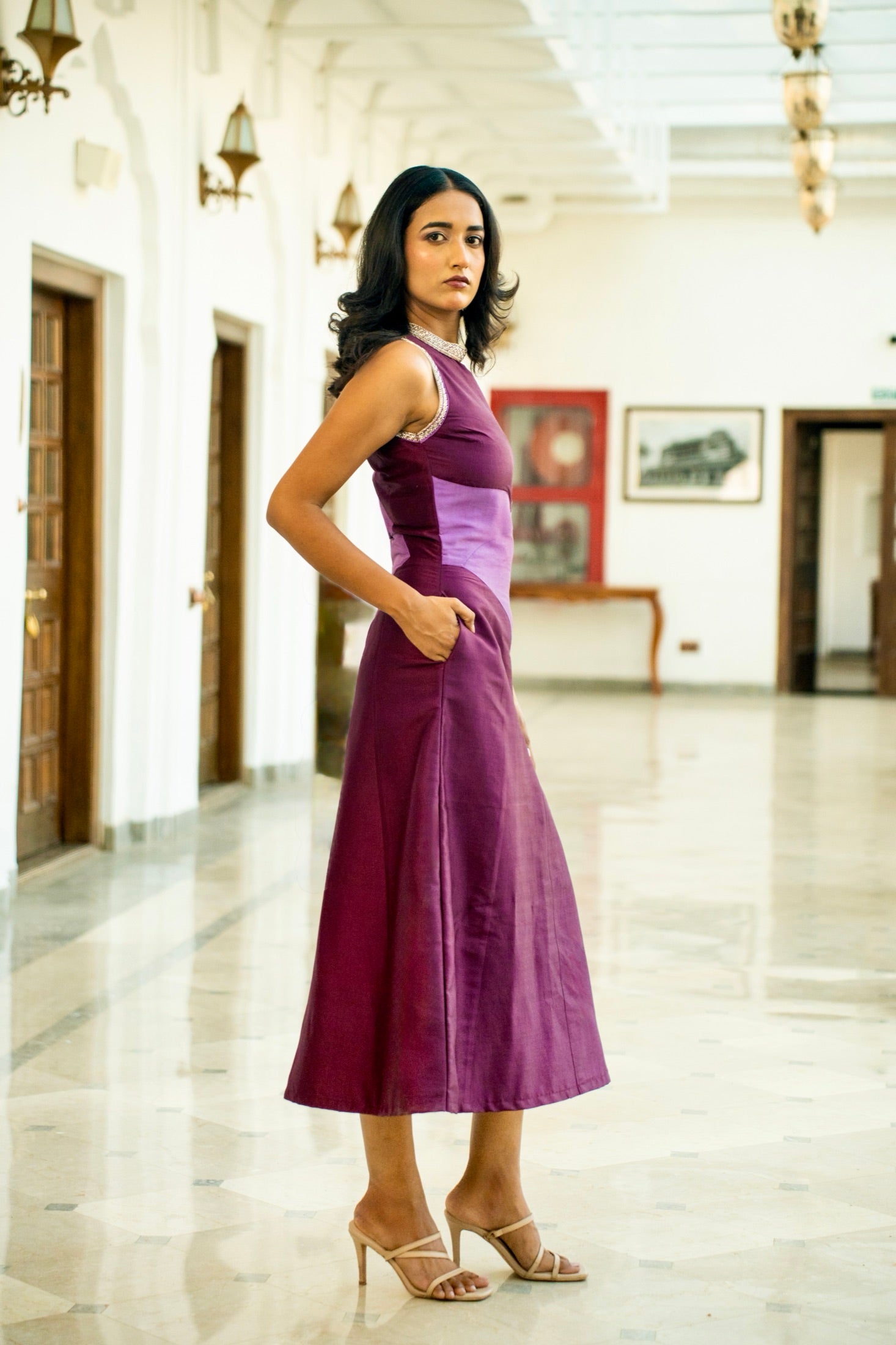Mulberry Merlot Midi Dress view 4