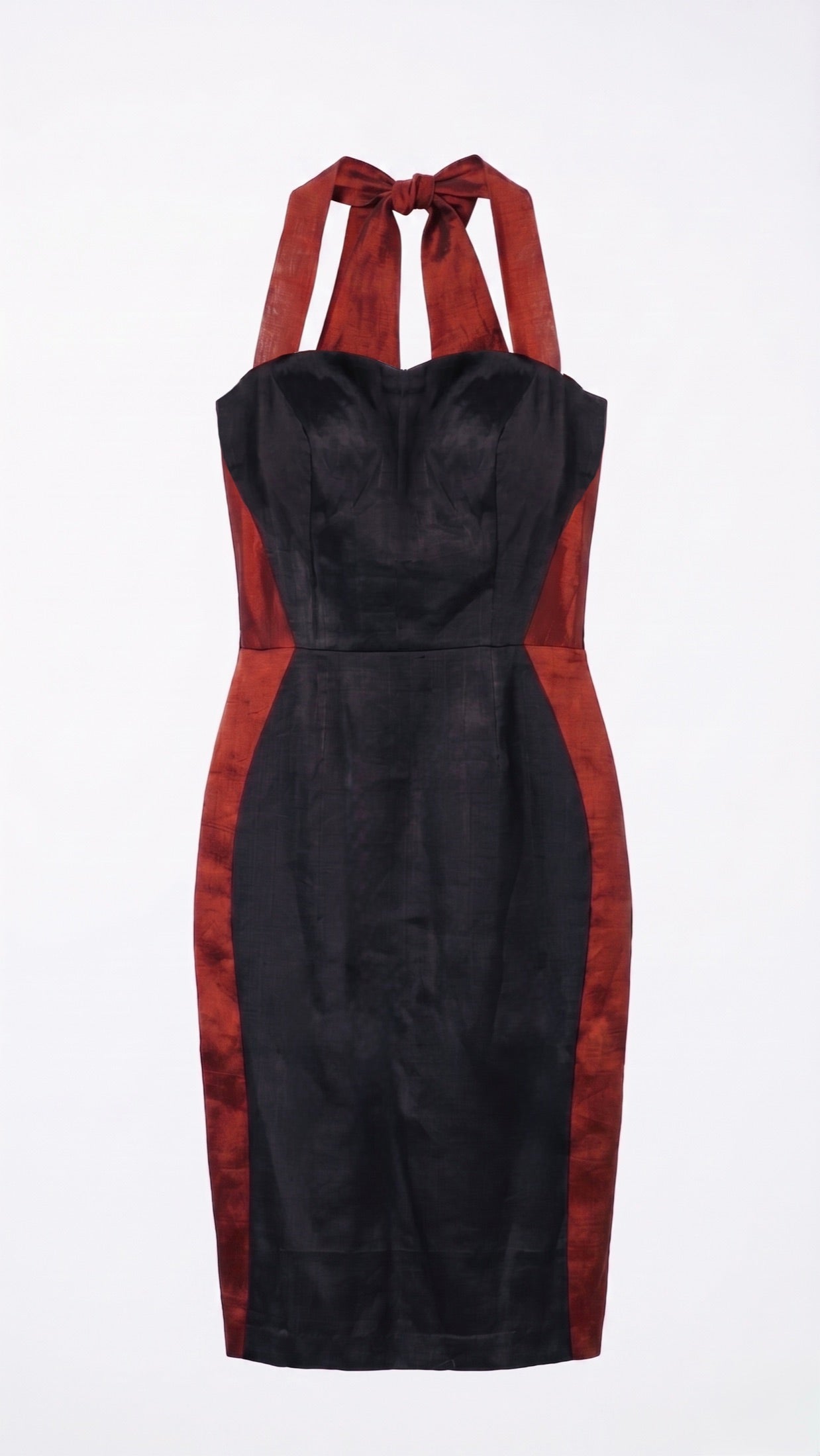 Hourglass Midi Black-Crimson Red front lay-flat