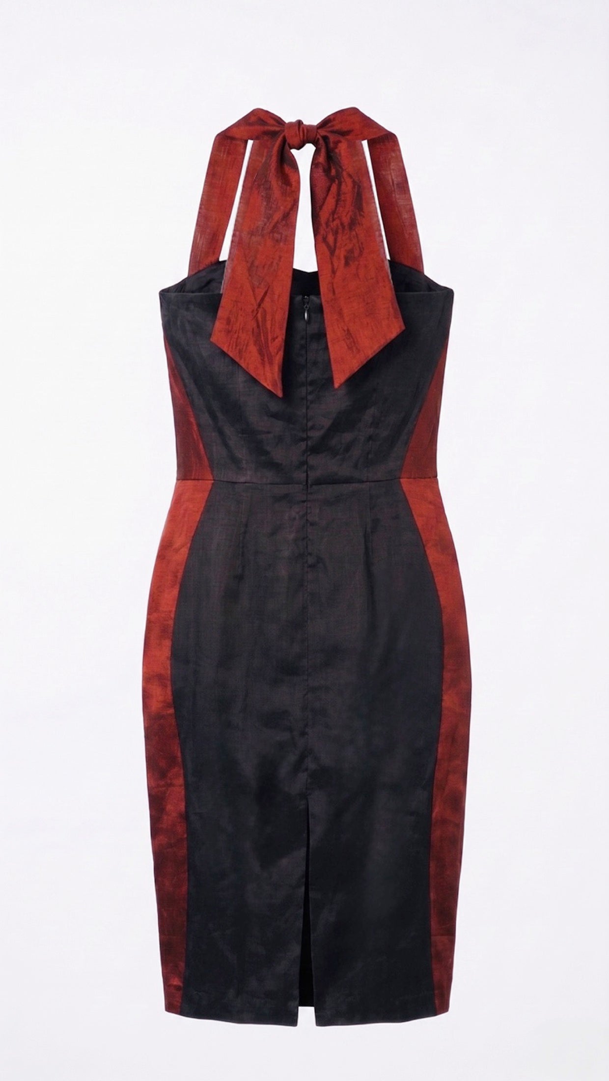 Hourglass Midi Black-Crimson Red back lay-flat