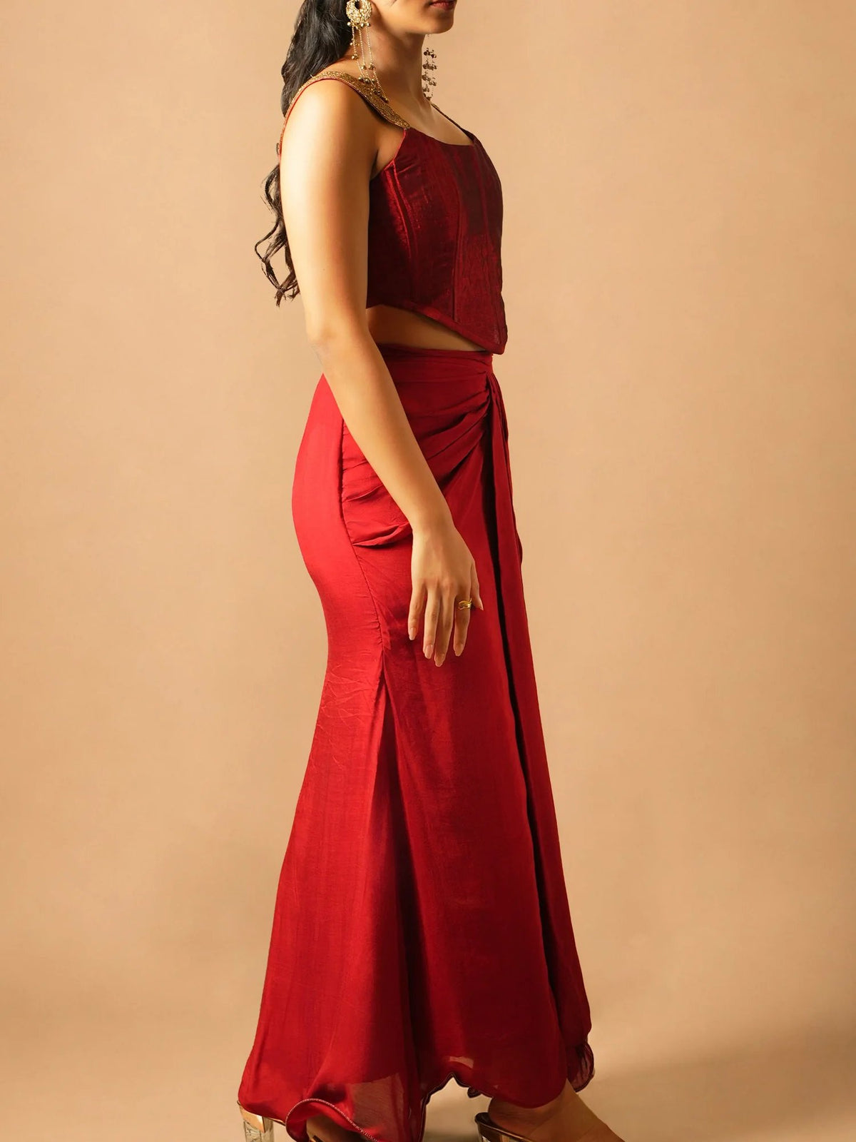 Rubyrose Chanderi Corset Set
