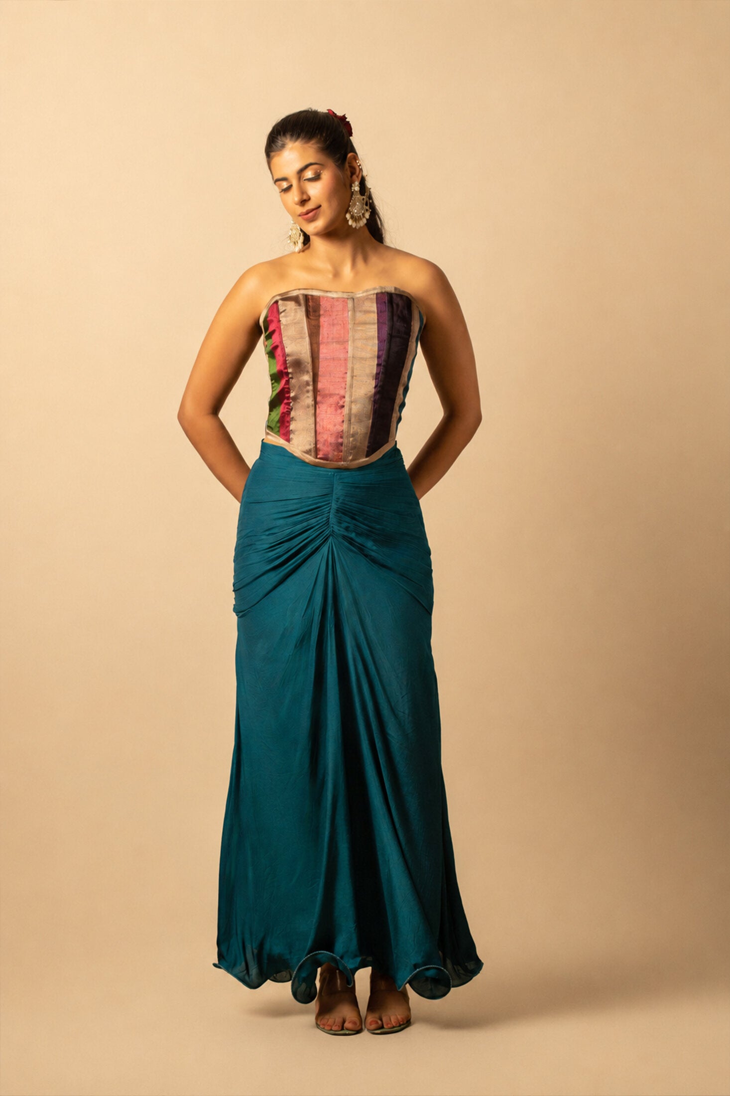 Prism Chanderi Corset Set | View 01