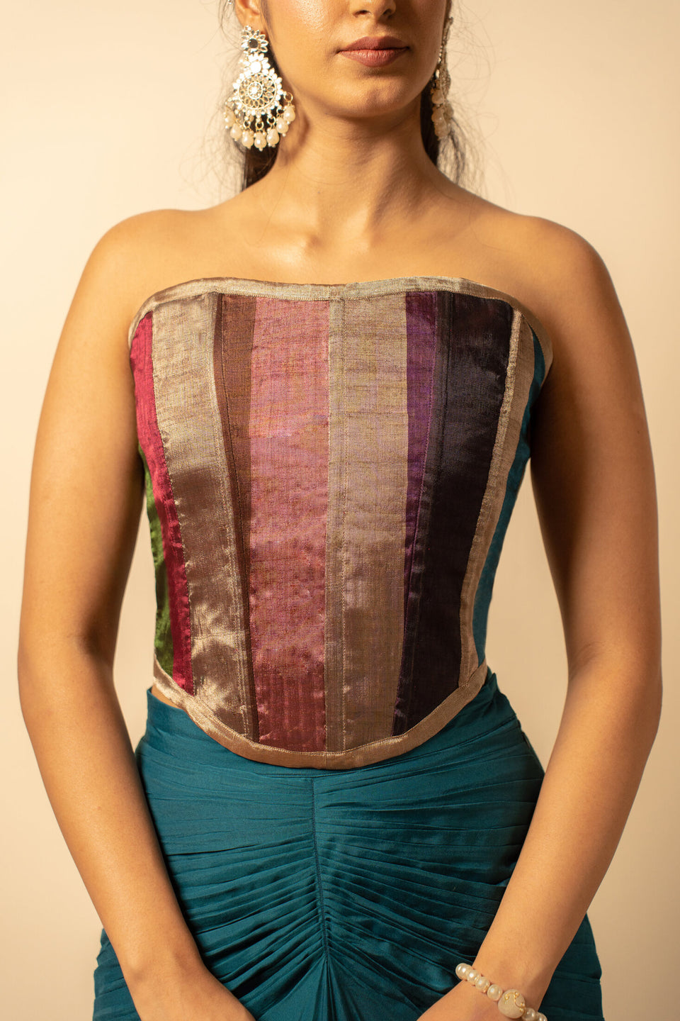Prism Chanderi Corset Top | View 01