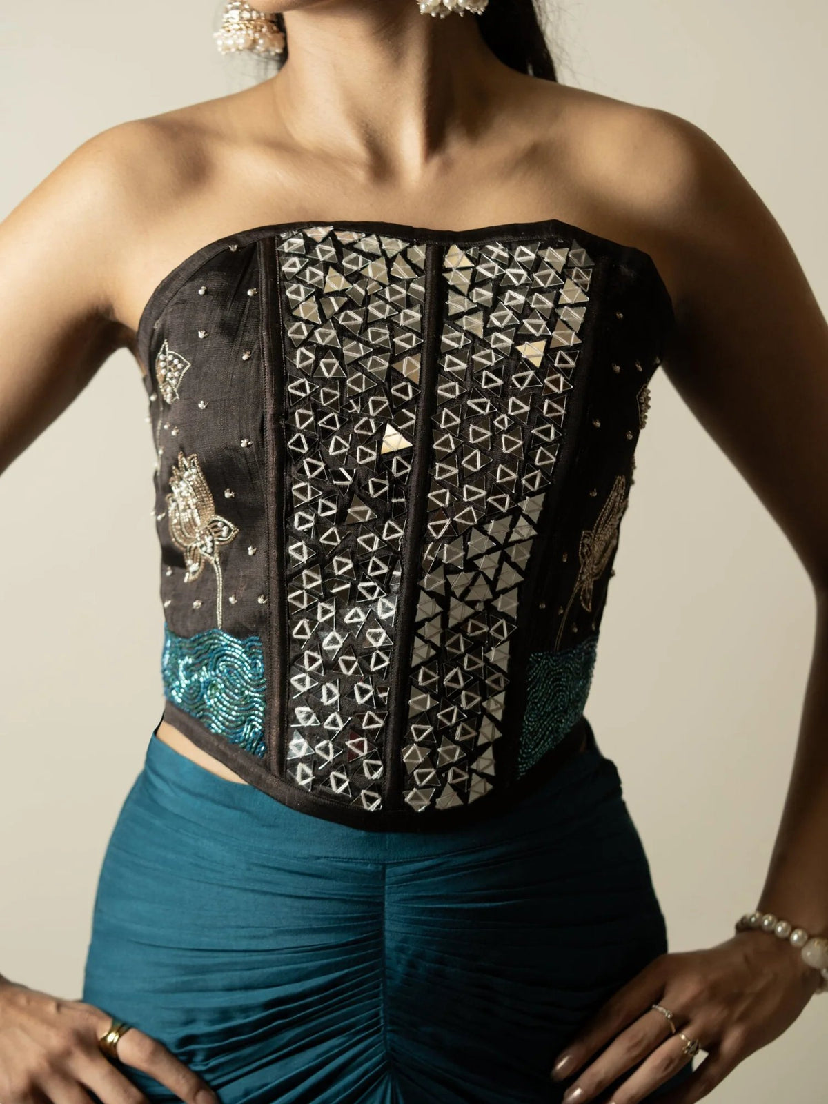 Raat Ki Rani Chanderi Corset Set