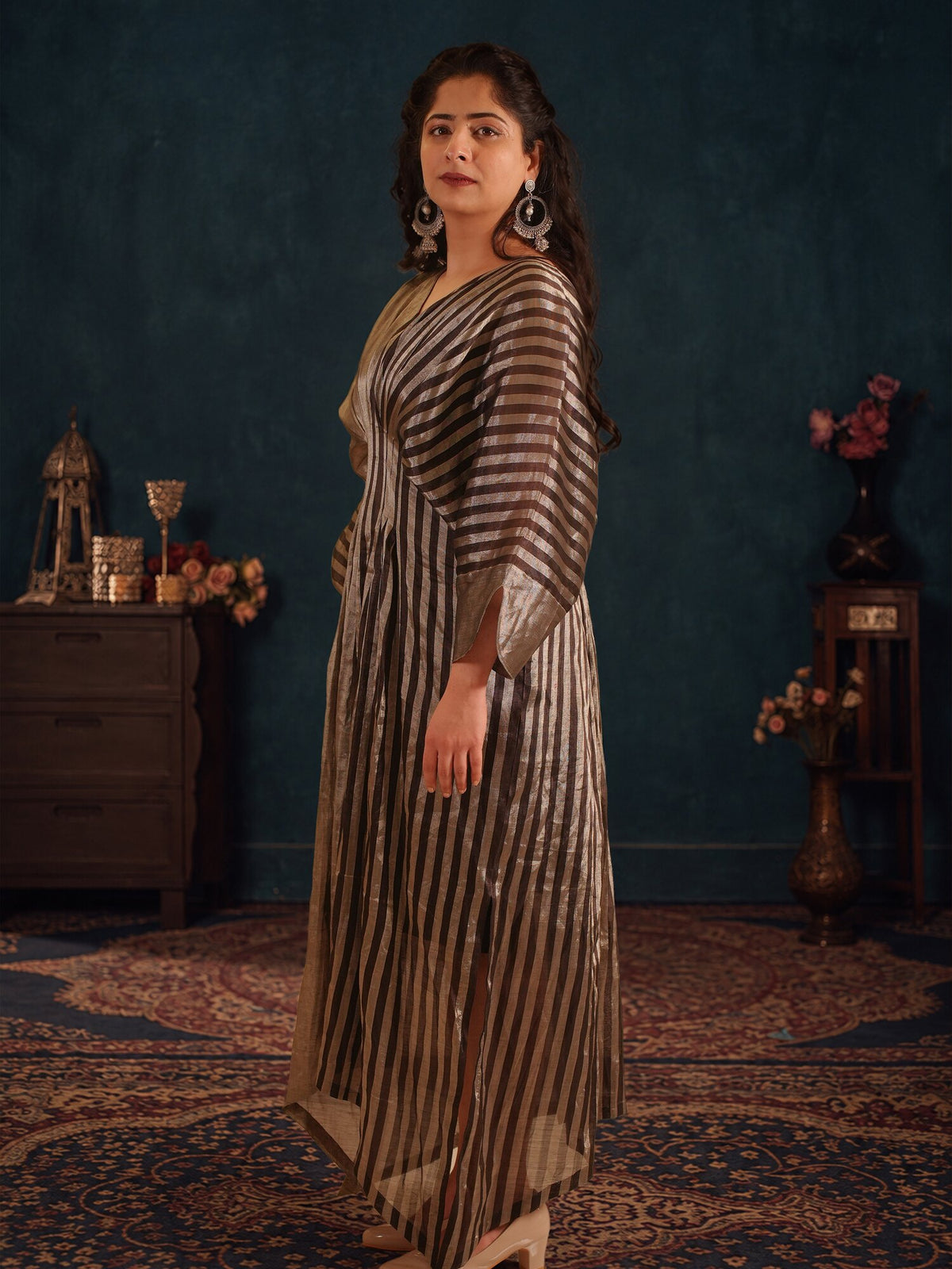 Silver Kaftan Dress — Dhoop Chaaun, view 2