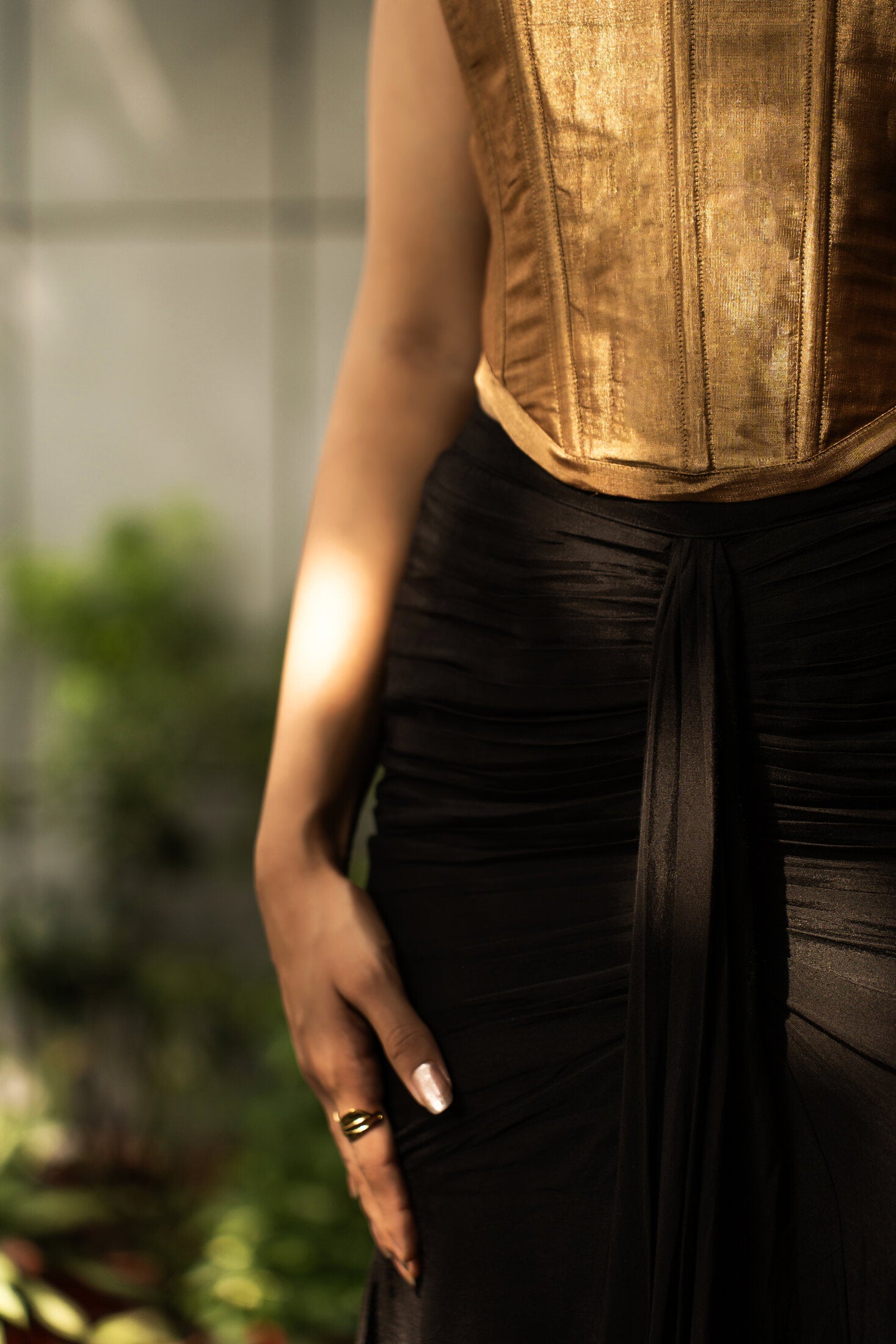 Sunehri Chanderi Corset Set | View 07