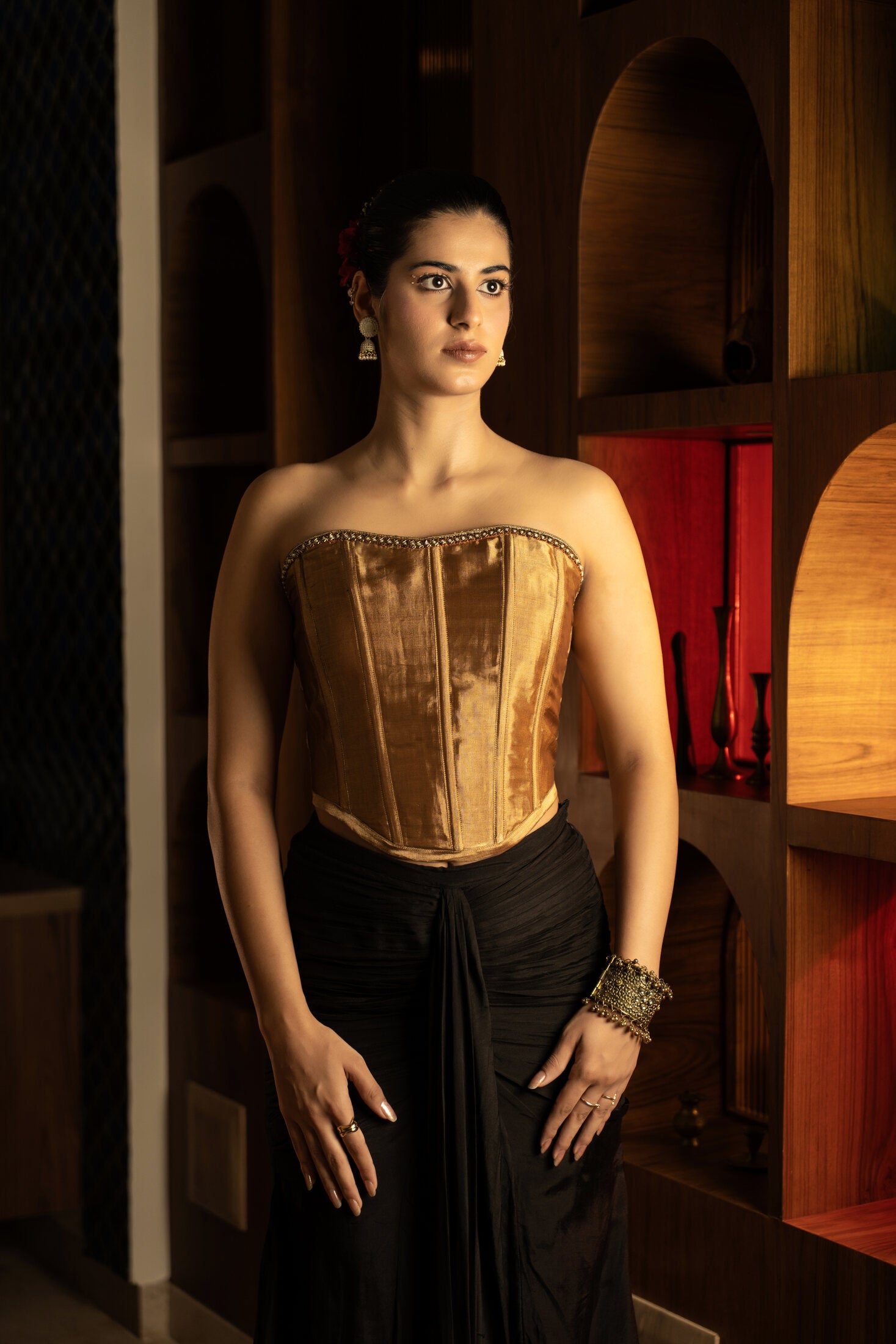 Sunehri Chanderi Corset Set | View 08
