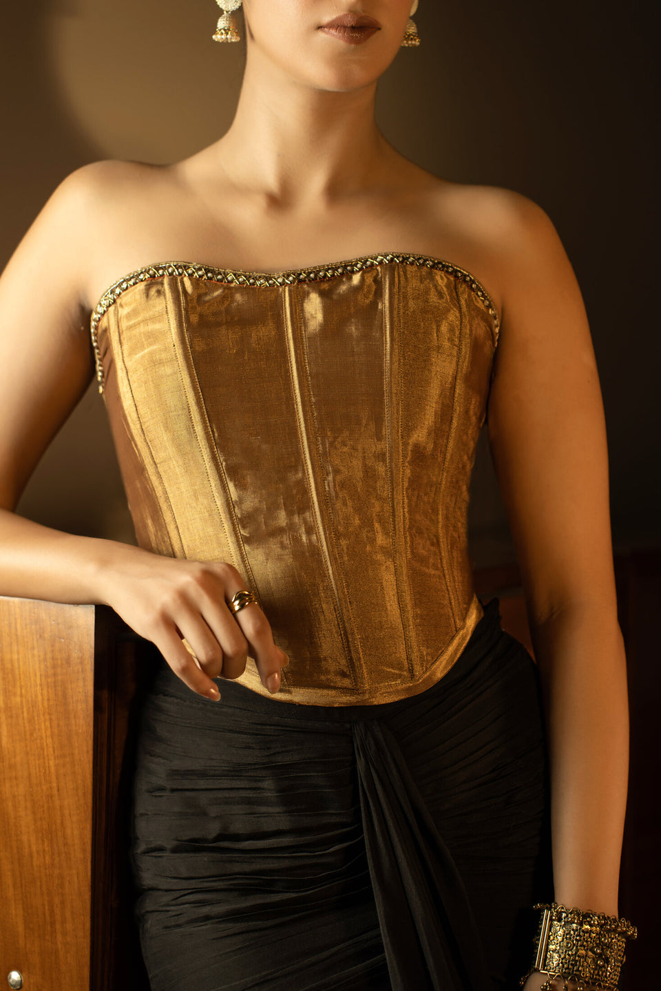 Sunehri Chanderi Corset Top | View 01