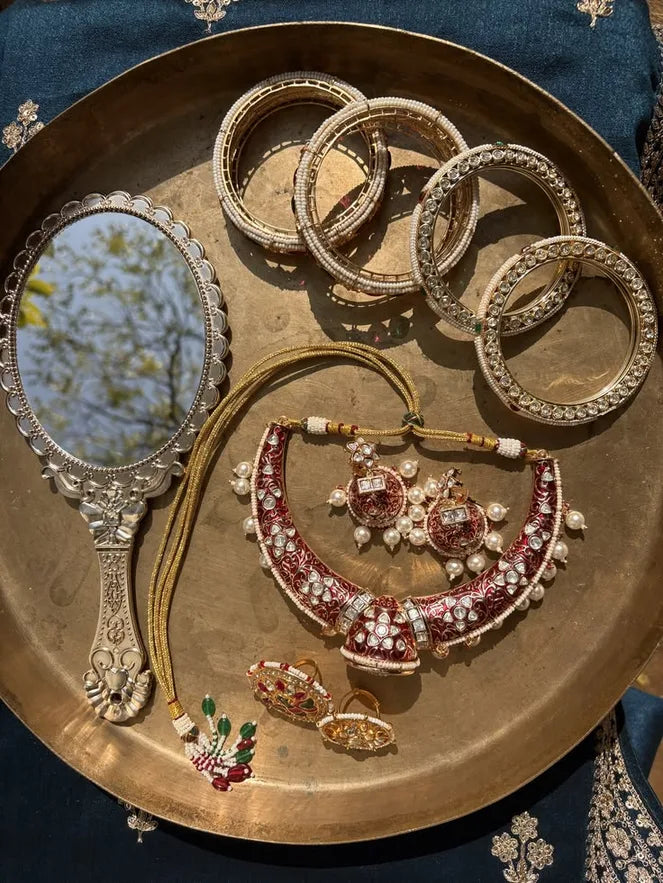 Festive jewellery styled for the Chanderi Corset Closet campaign