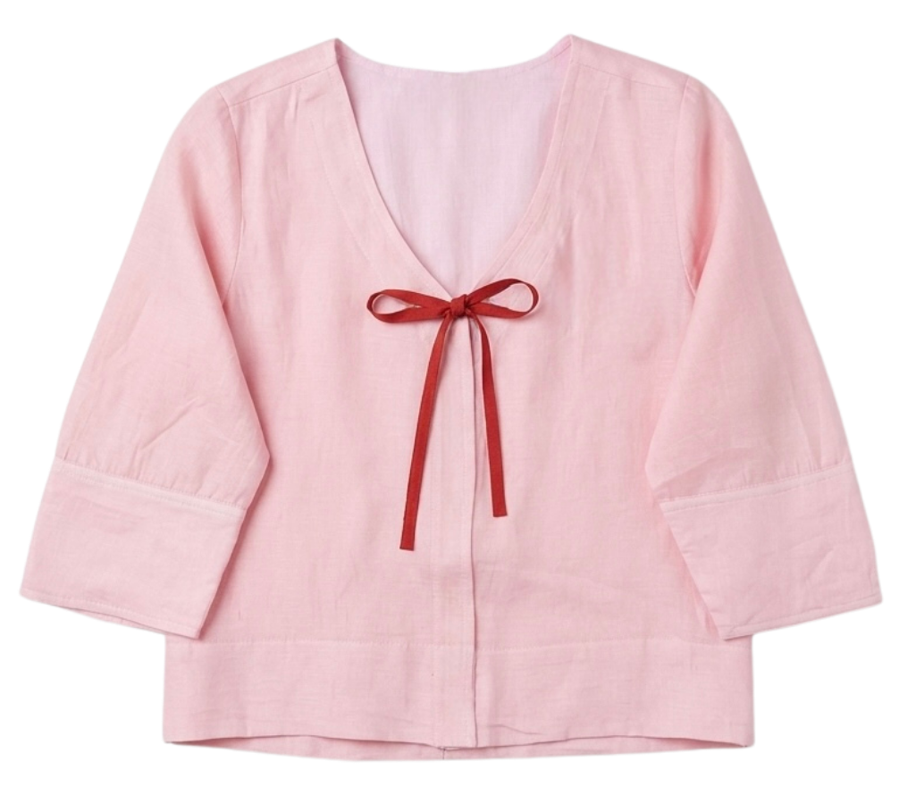 Three-quarter sleeve custom top silhouette