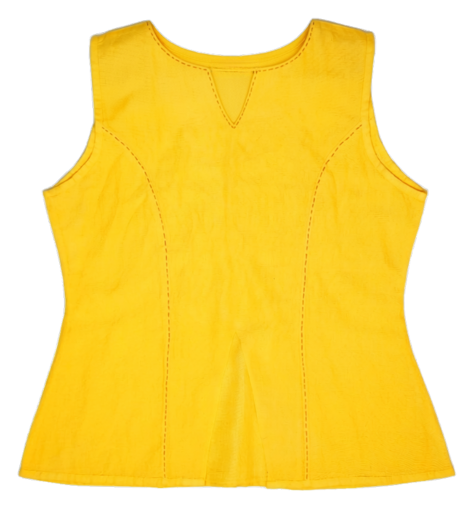 Straight sleeveless custom top silhouette
