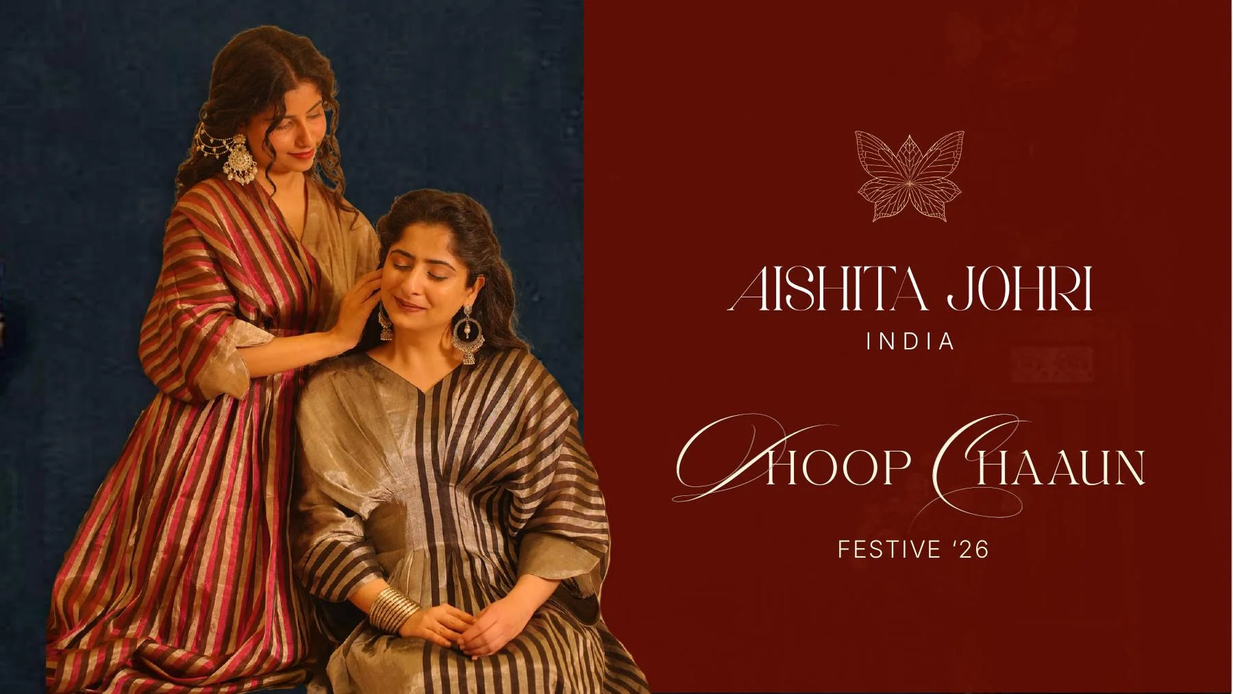 Dhoop Chaaun Festive ’26 campaign: Rani and Silver kaftan dresses styled together