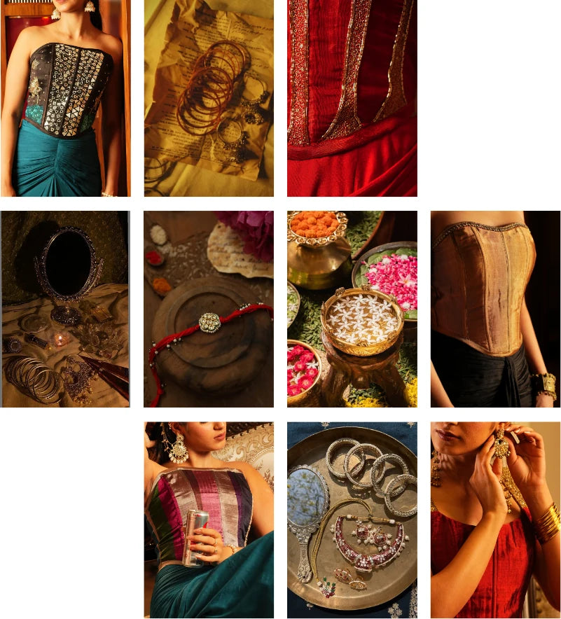 Chanderi Corset Closet collection mood board